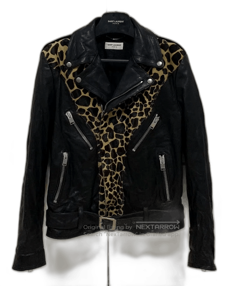 Saint Laurent Paris Saint Laurent Leopard Print Leather Jacket