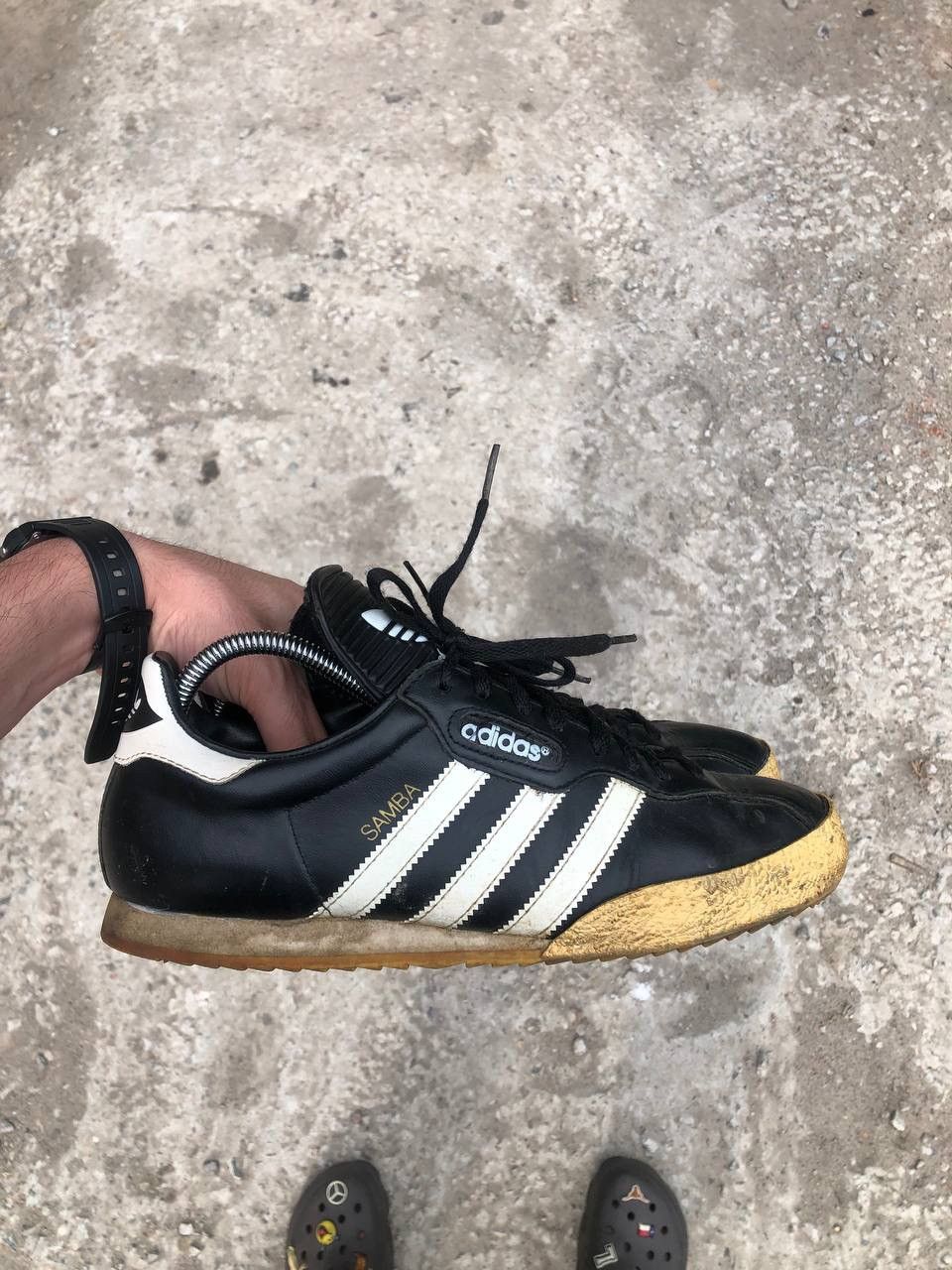 Adidas samba super black leather clearance