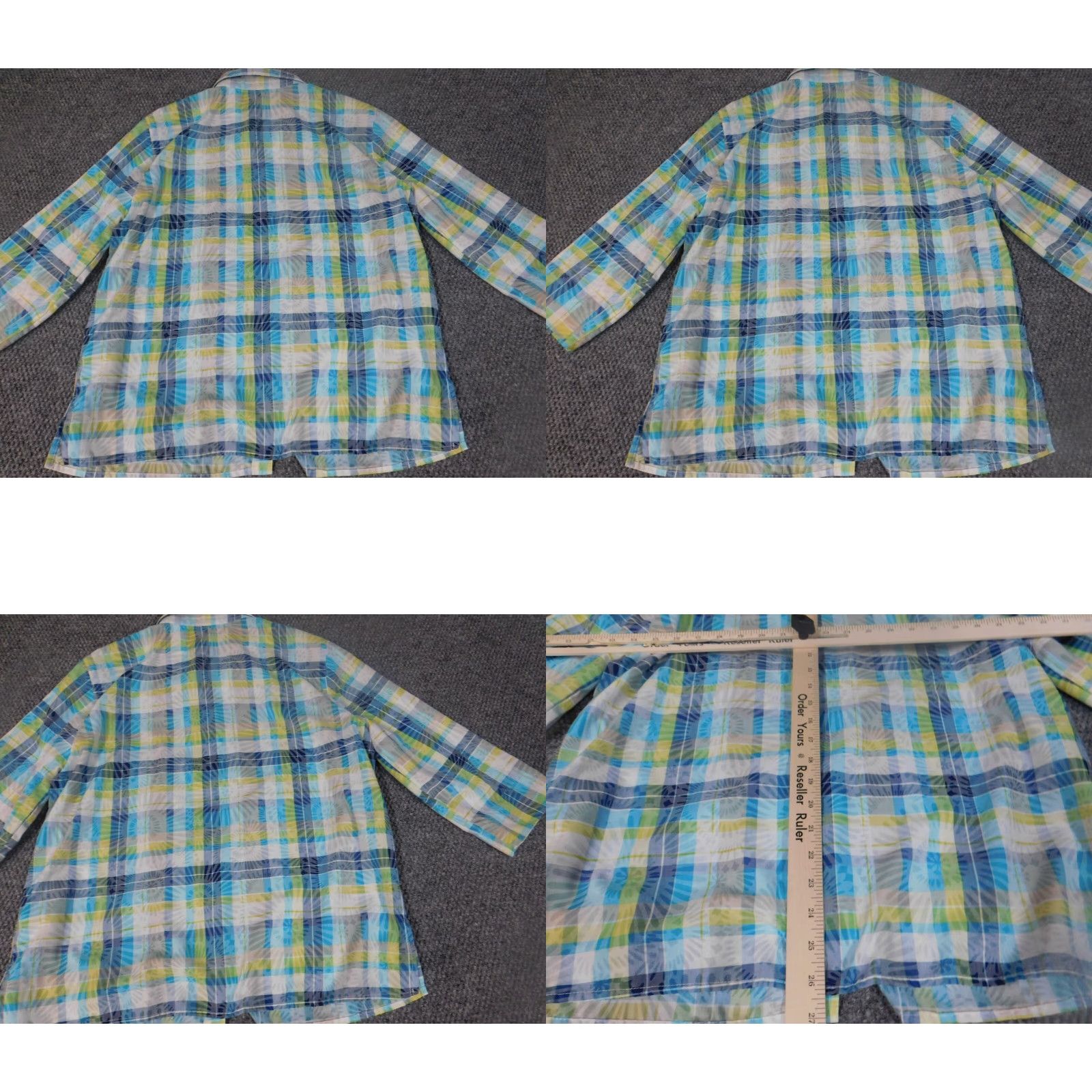 Vintage Alfred Dunner Button-Up Shirt Casual Women 14 Green Plaid Long Sleeve Collared Cotton Down Stretch Vintage? No (omit N/A) Size XL / US 12-14 / IT 48-50 - 8 Thumbnail