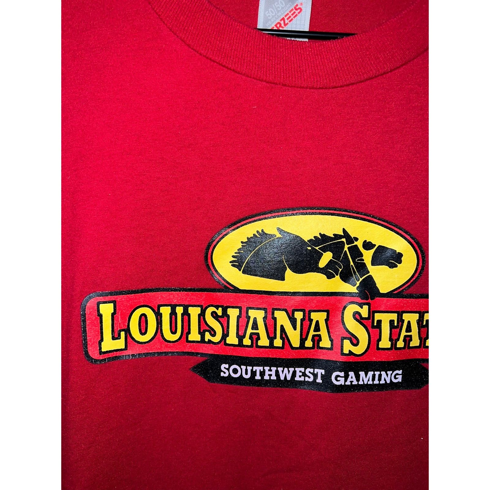 Jerzees Vintage Louisiana Station Shirt Southwest Gaming Horse Tee X Size US XL / EU 56 / 4 - 3 Thumbnail
