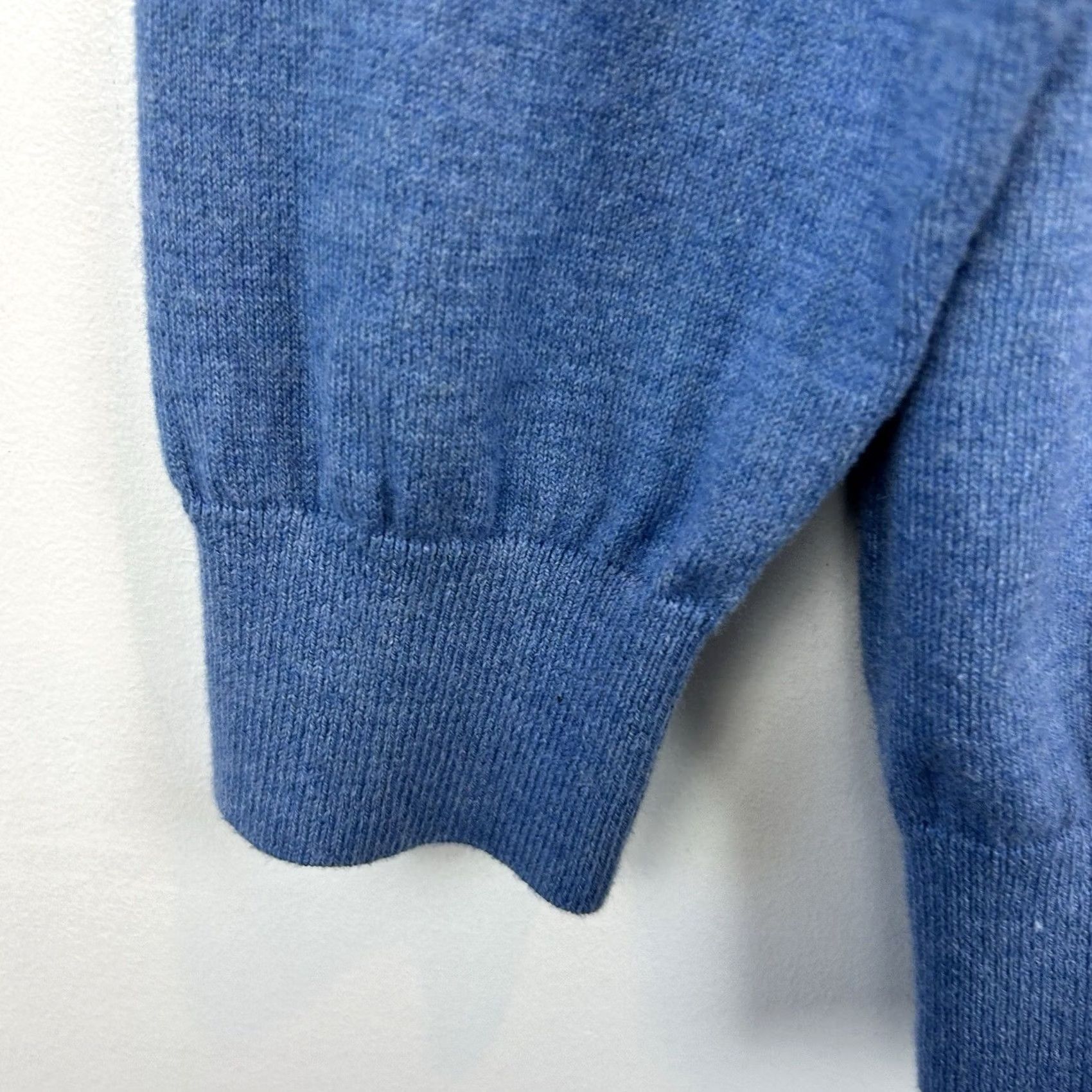 Vintage L.L. Bean Sweater Mens Large Tall Cashmere Cotton V-Neck Blue Pullover Classic Knit Shirt Mens Size US L / EU 52-54 / 3 - 6 Thumbnail