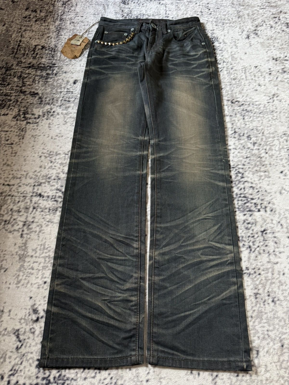 GOSTAR DE FUGA Fuga Style D.L.N Japan Mud Black Wash Studded Jeans Size US 28 / EU 44 - 1 Thumbnail