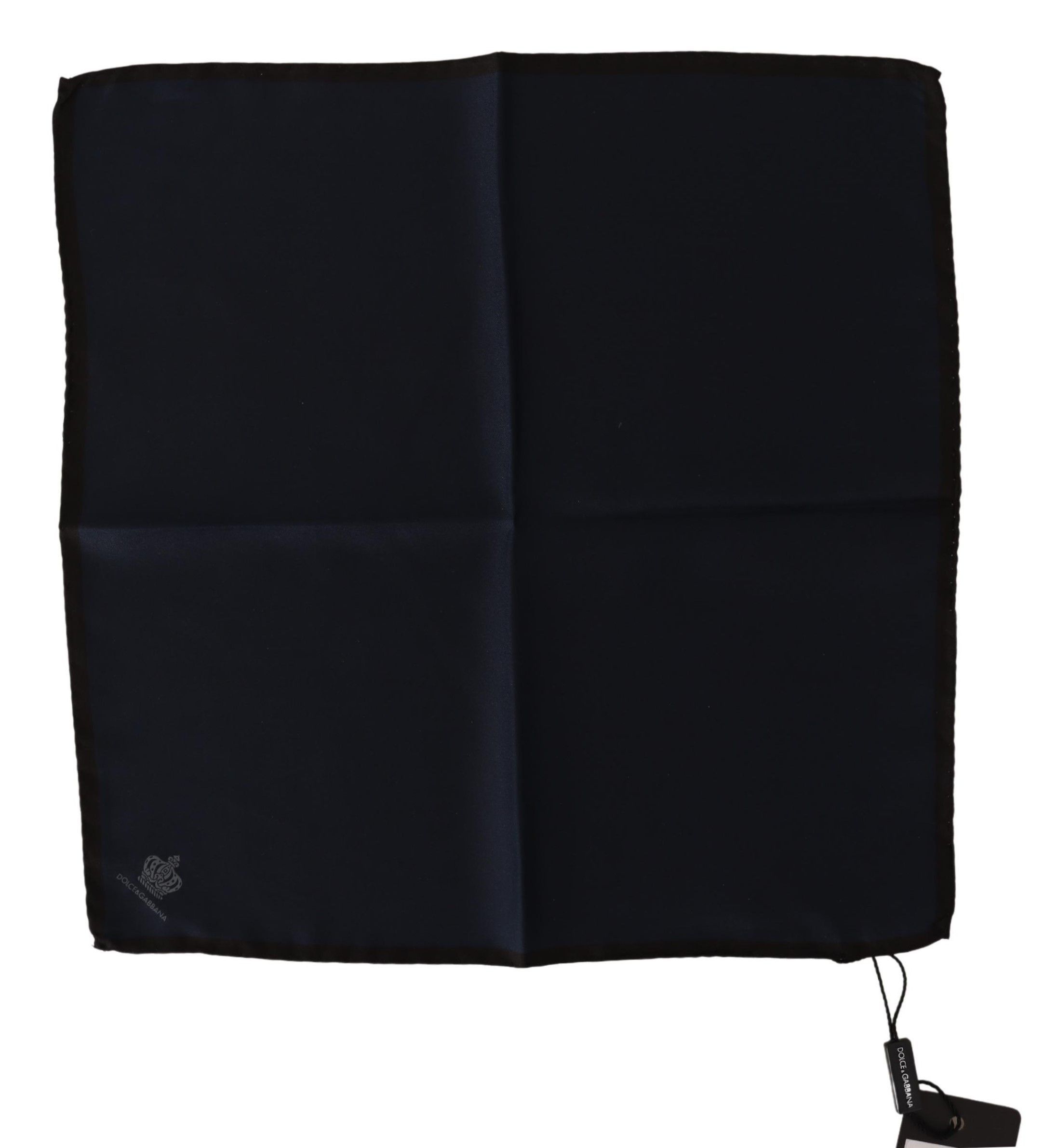 Dolce & Gabbana Elegant Silk Black Pocket Square Men's Handkerchief Size ONE SIZE - 1 Thumbnail