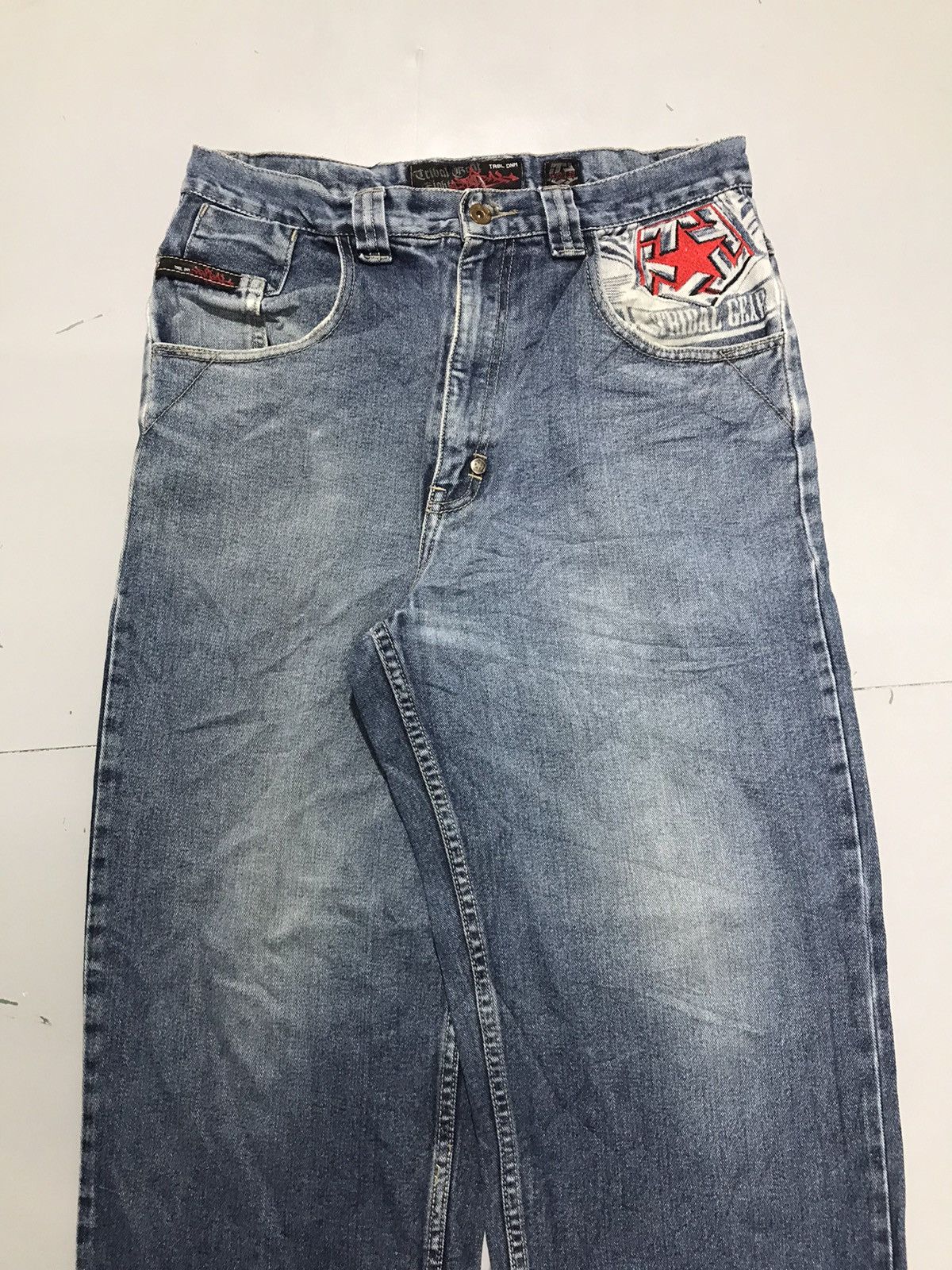 Tribal Streetwear Vintage tribal embroidered denim Size US 32 / EU 48 - 5 Thumbnail