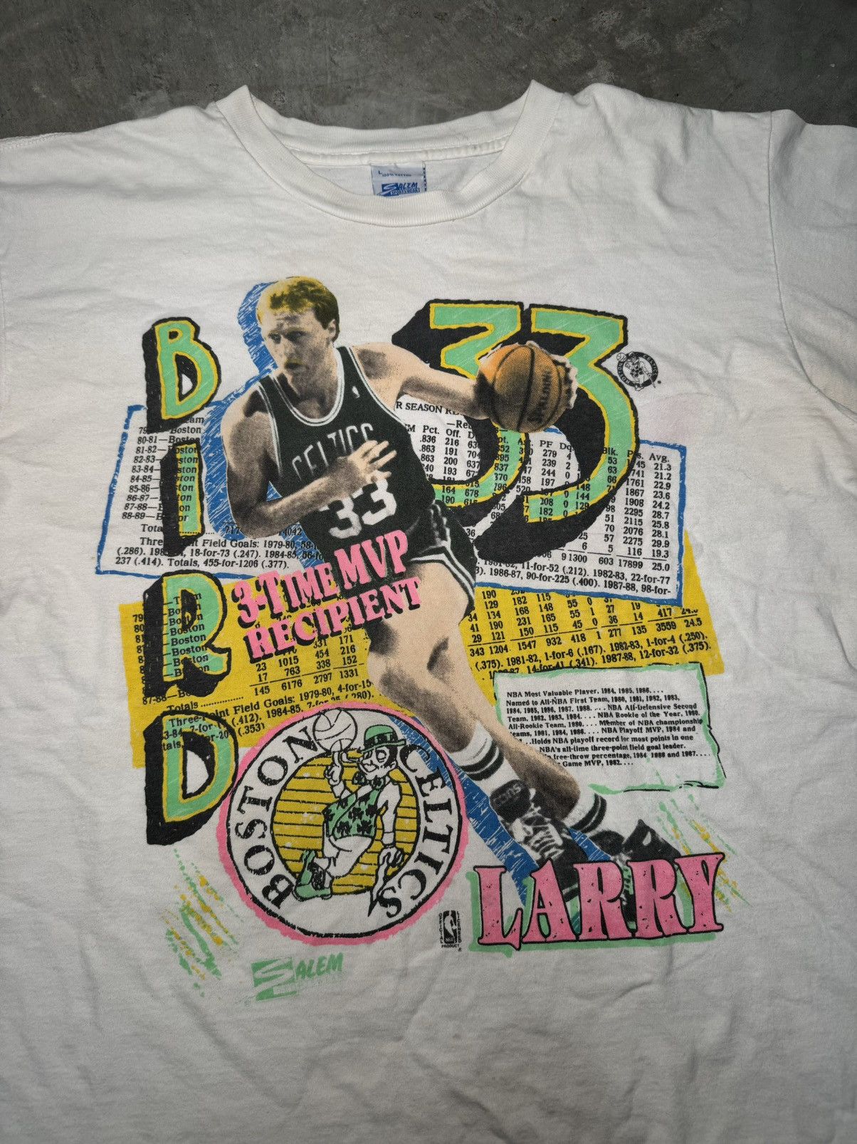 Salem Sportswear 90s vintage Boston Celtics Larry Bird 3 time MVP NBA Salem Size US L / EU 52-54 / 3 - 2 Thumbnail