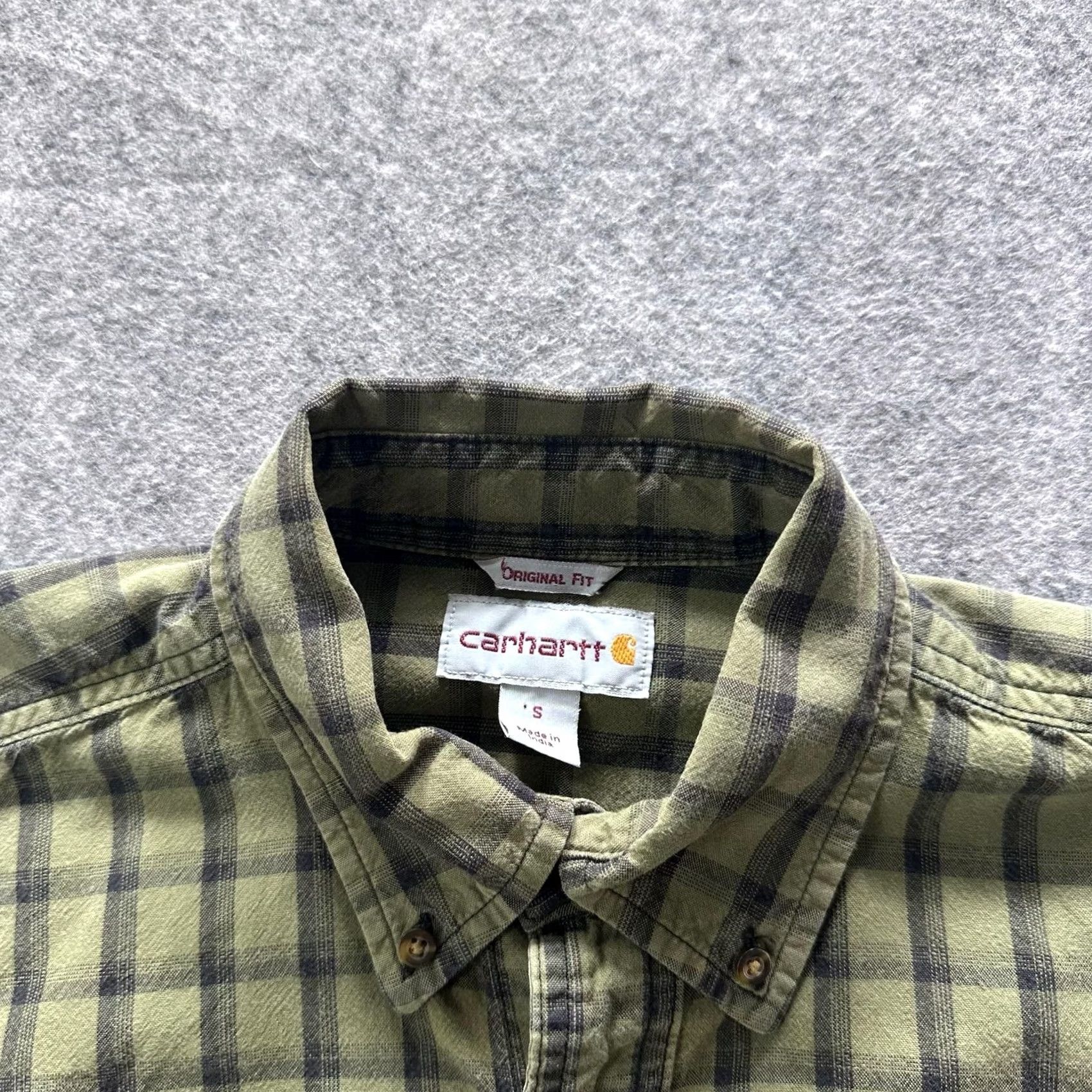 Carhartt Carhartt Shirt Mens S Green Flannel Long Sleeve Button-Up Workwear Plaid Pocketed Size US S / EU 44-46 / 1 - 3 Thumbnail