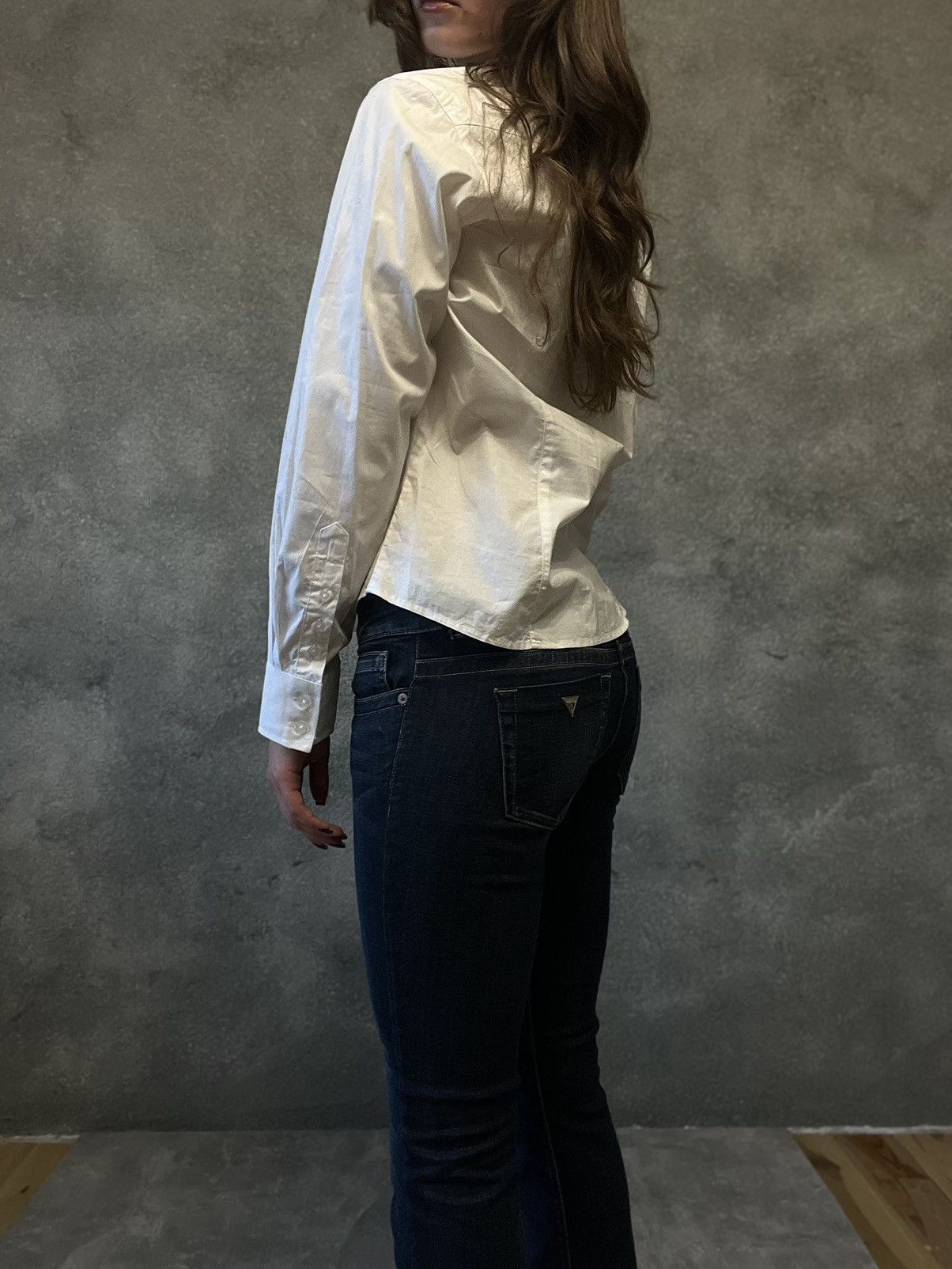 Other 90s White Fitted Button-Up Shirt – Minimal Classic Size M / US 6-8 / IT 42-44 - 2 Thumbnail