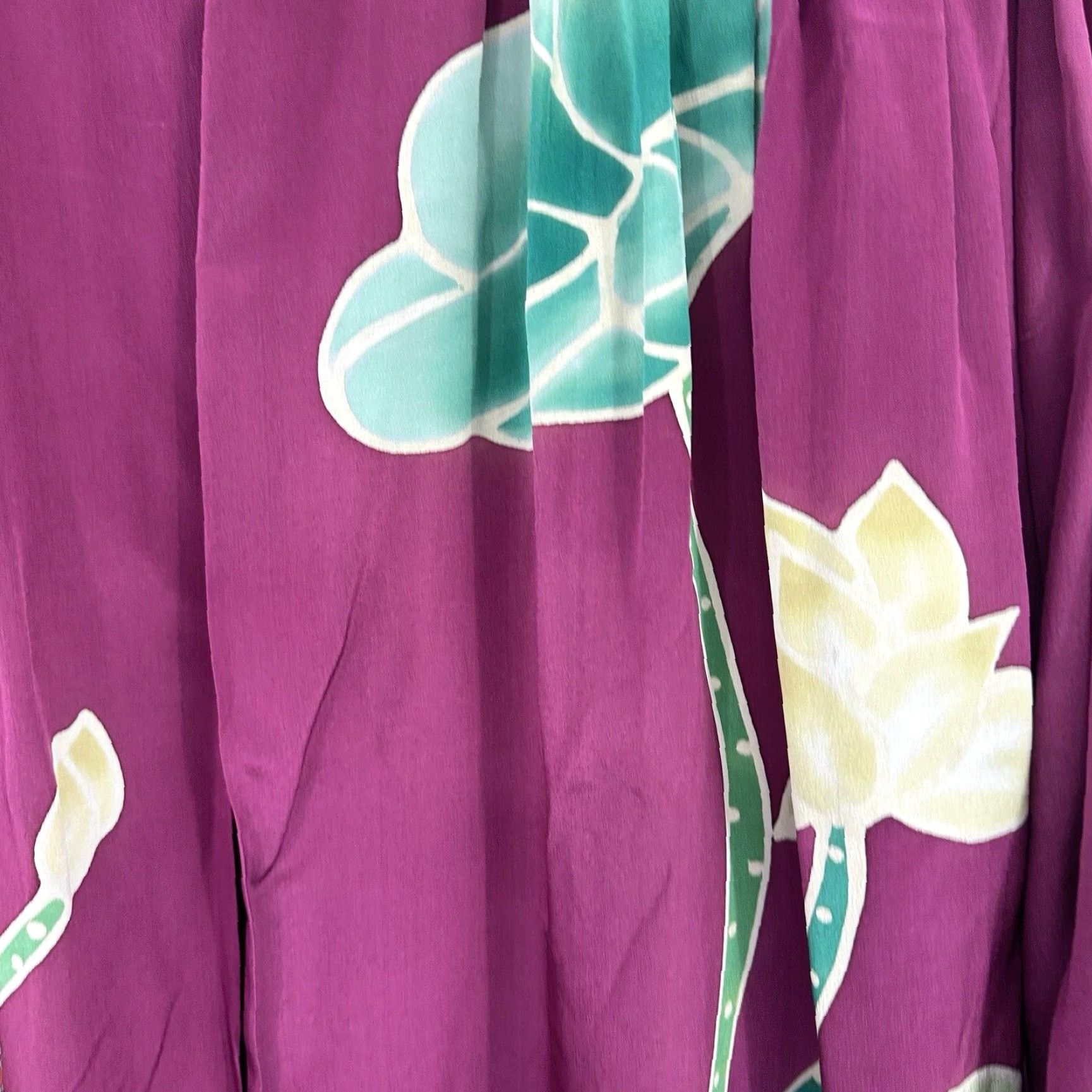 MILLY VINTAGE Art Waves Blouse 2XL Purple Bohemian Silk Wearable Art 90s Theme Womens Size XXL / US 16-18 / IT 52-54 - 6 Thumbnail
