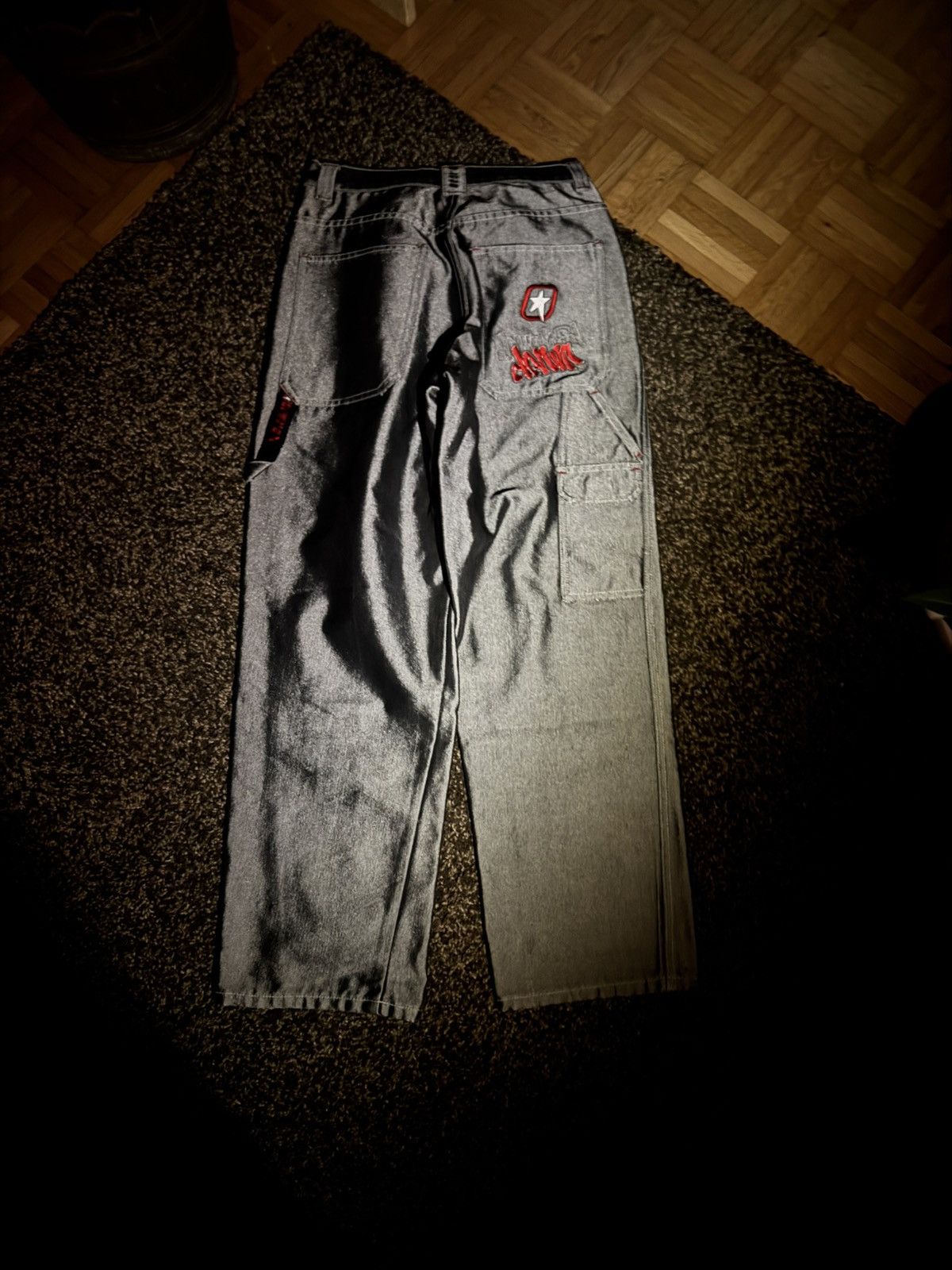 Designer × Vintage Grey Carpenter Jeans Patchwork Y2K Rap Skate Size US 32 / EU 48 - 14 Thumbnail