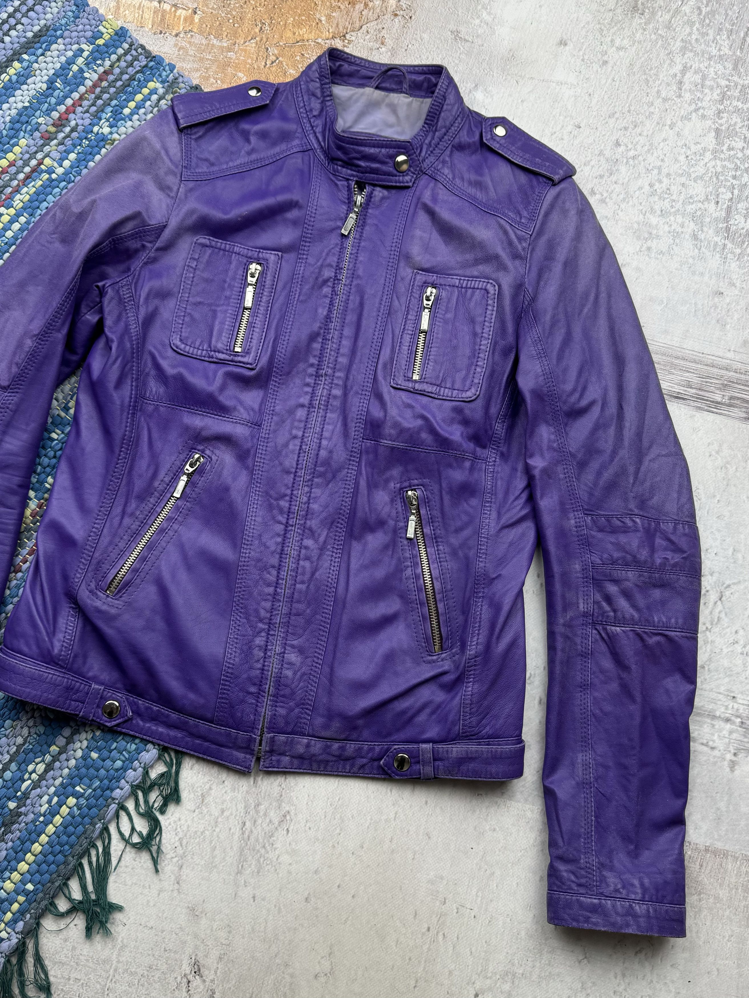 Vintage Vintage Faded Leather Jacket A162(150) Size M / US 6-8 / IT 42-44 - 3 Thumbnail