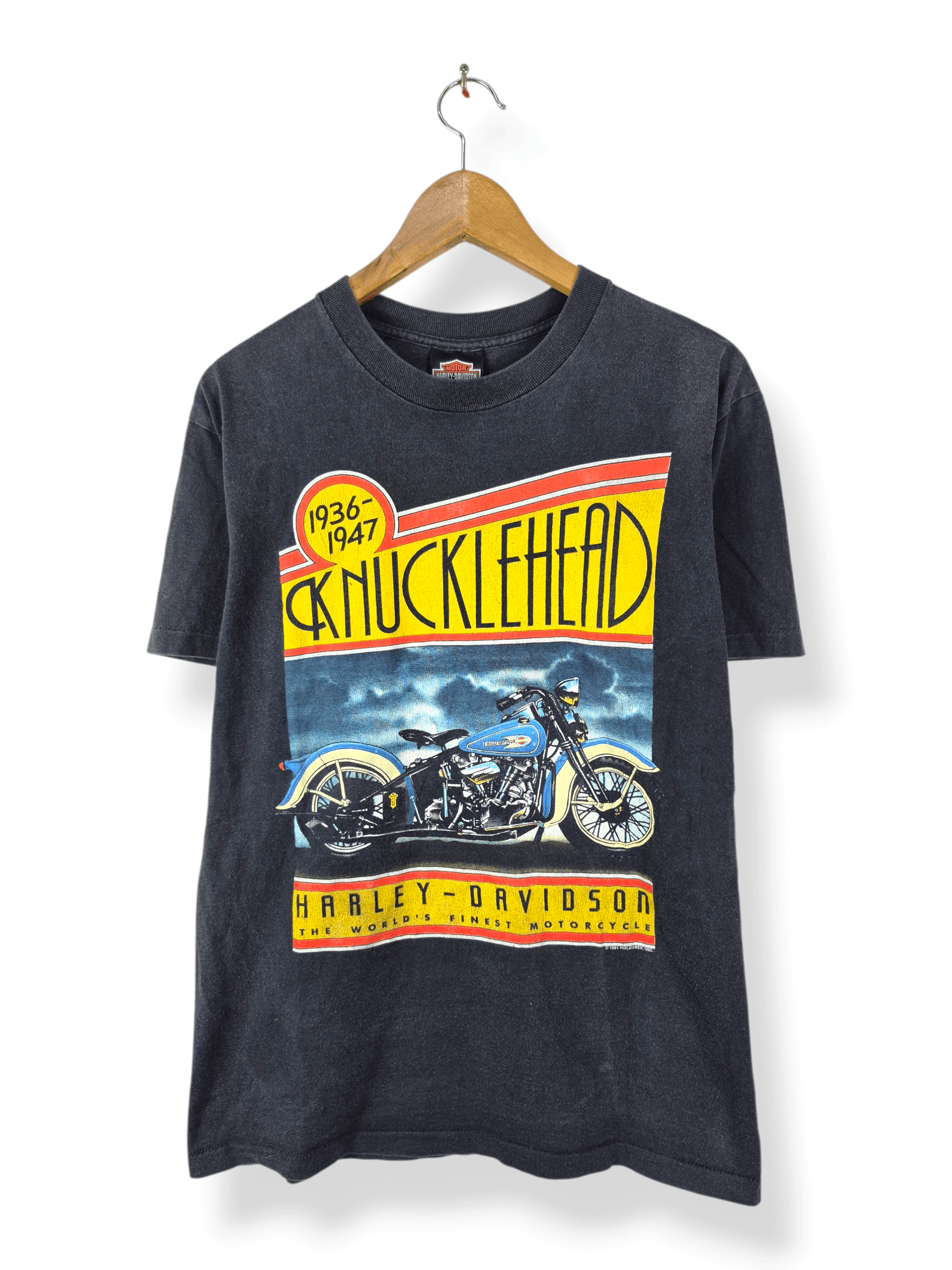 Harley Davidson 🔥 Vintage 90s Harley Davidson Knucklehead Motorcycle Tee Size US M / EU 48-50 / 2 - 1 Thumbnail