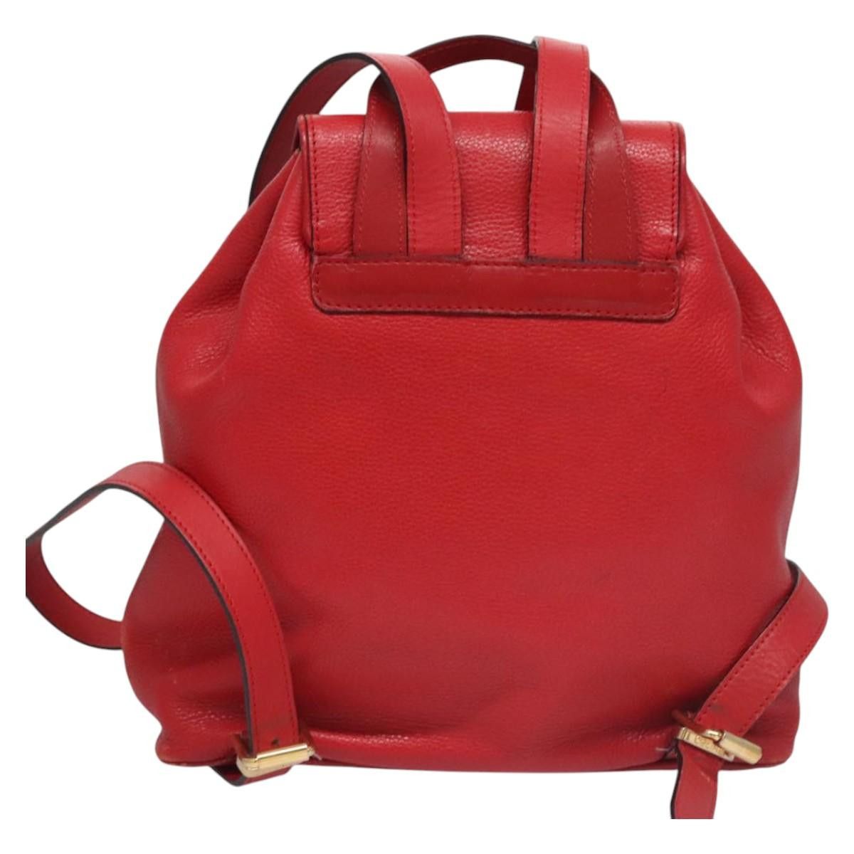 Celine CELINE Backpack Leather Red Gold Size ONE SIZE - 3 Thumbnail