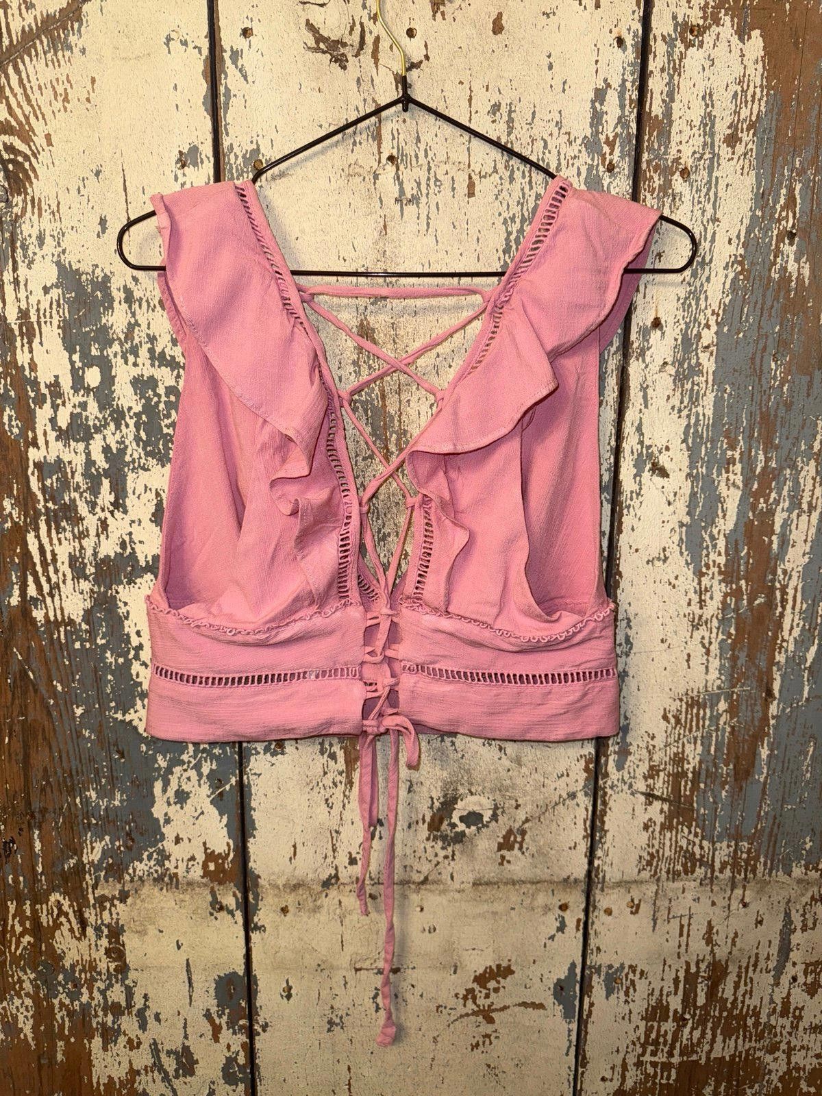 Free People Free People Lillian Lace-Up Tank, Mauve Pink, size Large Size L / US 10 / IT 46 - 3 Thumbnail