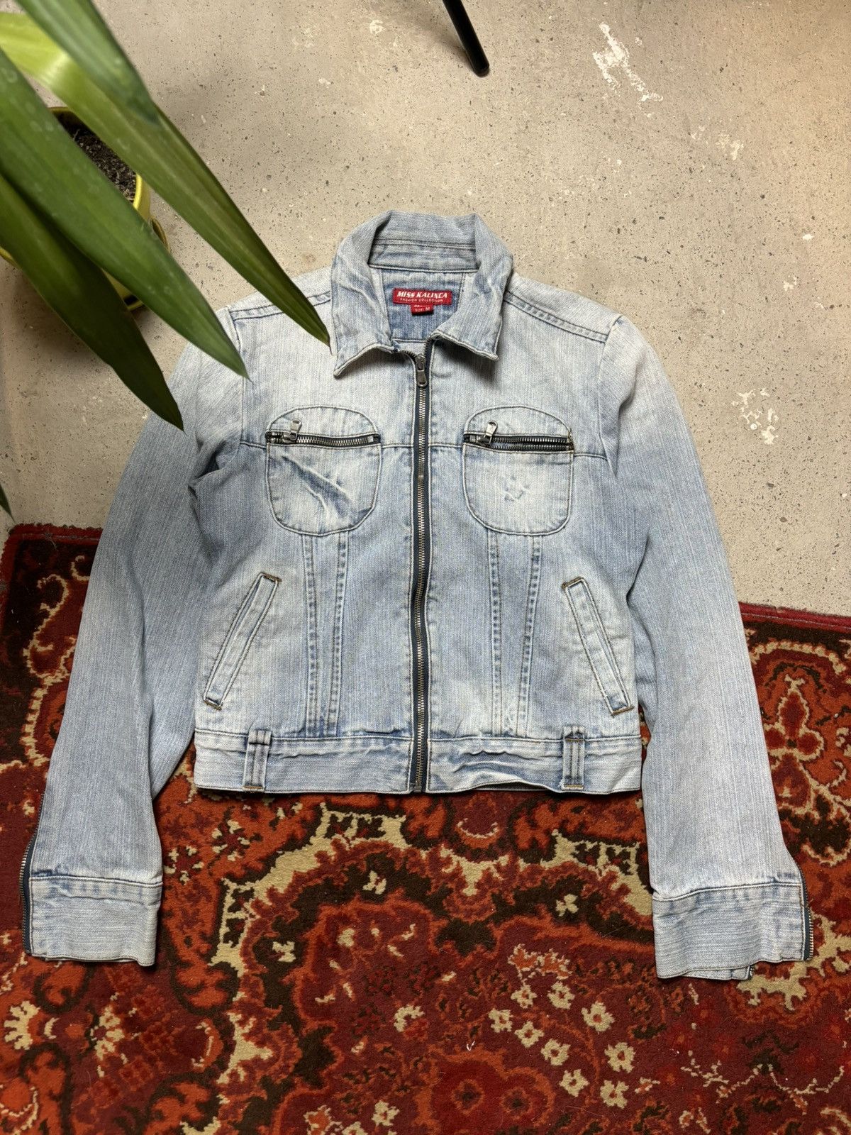Japanese Brand × Vintage Vintage y2k miss kalinca multi pocket zip up jeans jacket Size M / US 6-8 / IT 42-44 - 1 Thumbnail