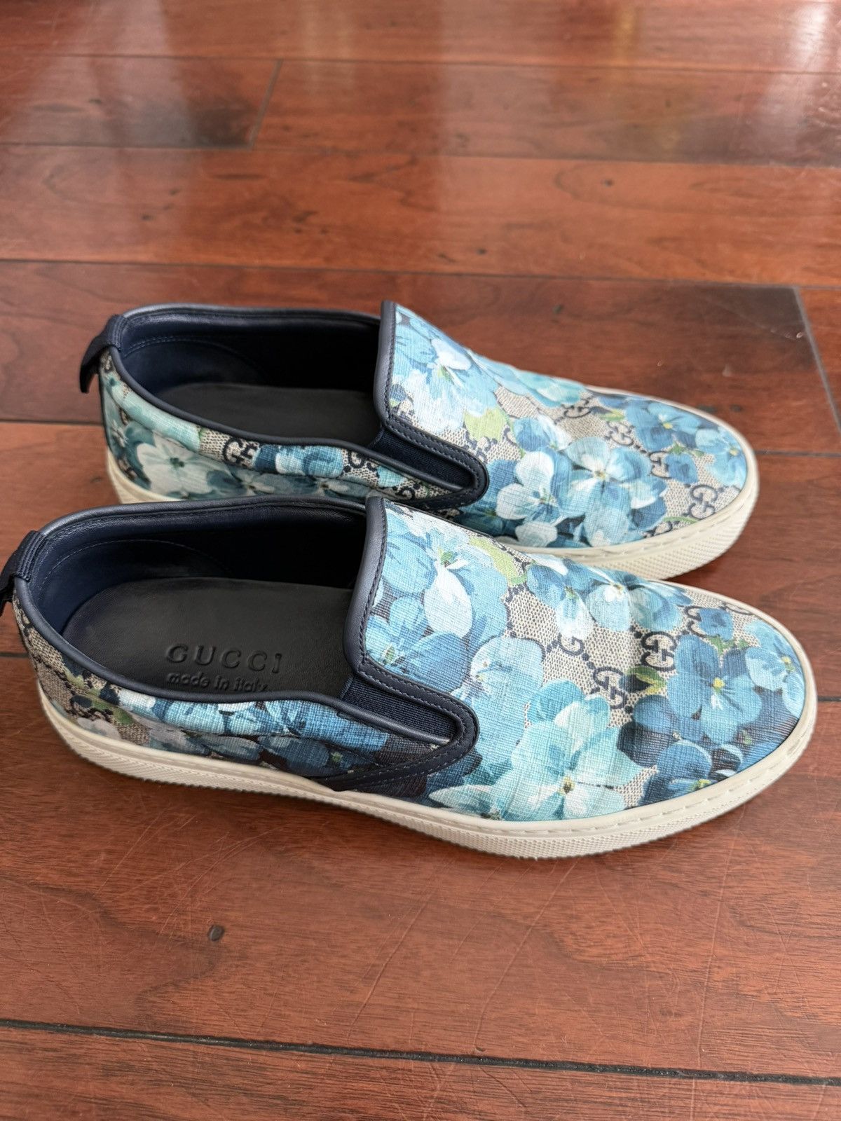 Gucci Gucci Supreme Blue Floral GG Canvas Slip On Size US 8 / EU 41 - 1 Thumbnail