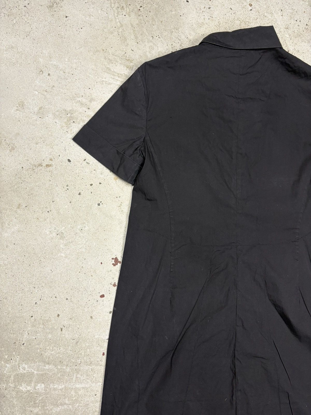 Jil Sander Jil Sander Black Shirtdress Midi Button Up Size XS / US 0-2 / IT 36-38 - 14 Thumbnail