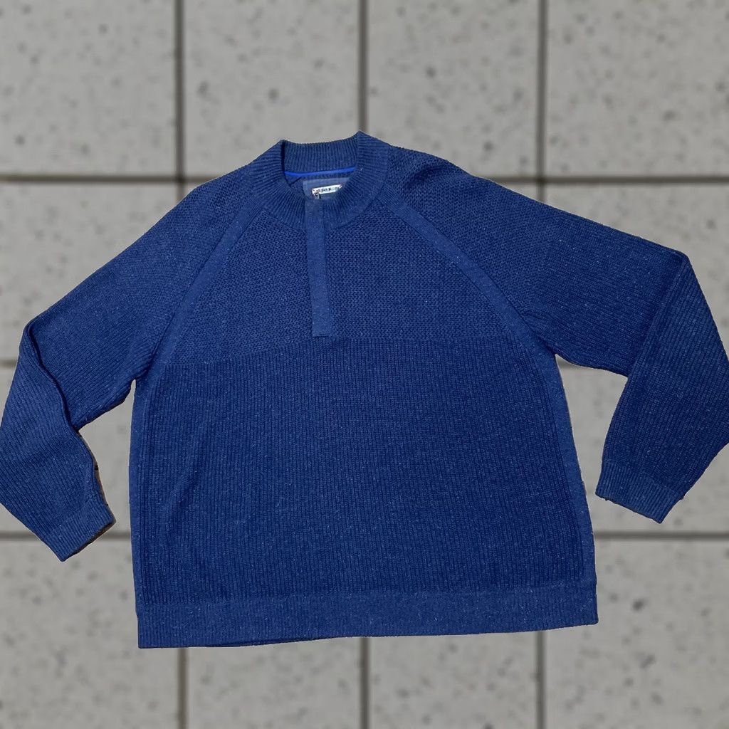 Vintage VINTAGE 32 Bar Blues Sweater Men 2XL Blue Fisherman 1/4 Zip Knit Pullover Size US XXL / EU 58 / 5 - 1 Thumbnail
