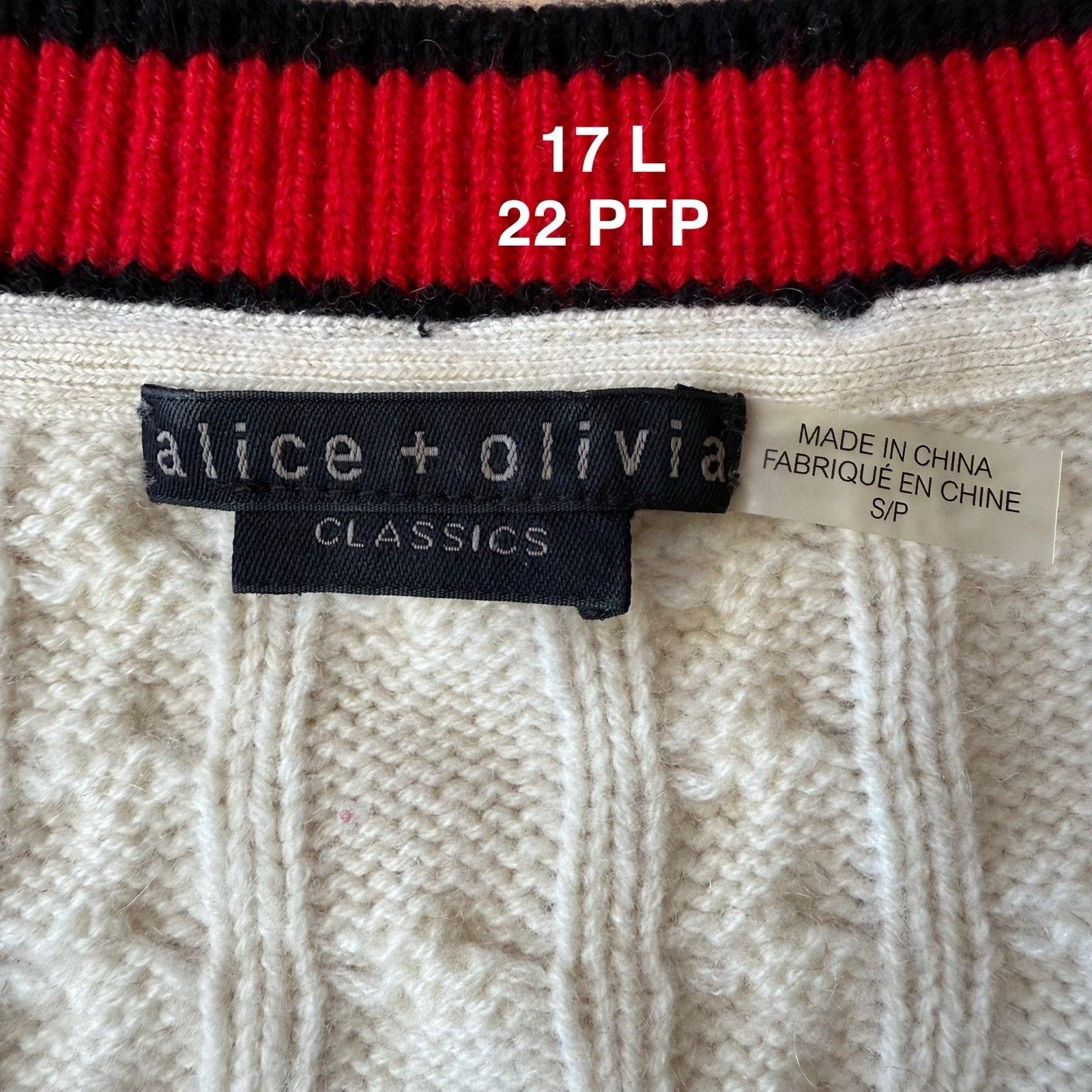 Alice + Olivia Alice Olivia Cable Knit Sweater Women's S Multicolor Size S / US 4 / IT 40 - 7 Thumbnail