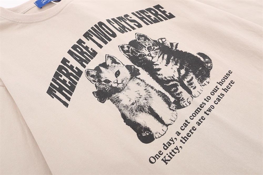Japanese Brand × Vintage Round neck loose casual cat print long sleeve T-shirt Size US M / EU 48-50 / 2 - 4 Thumbnail