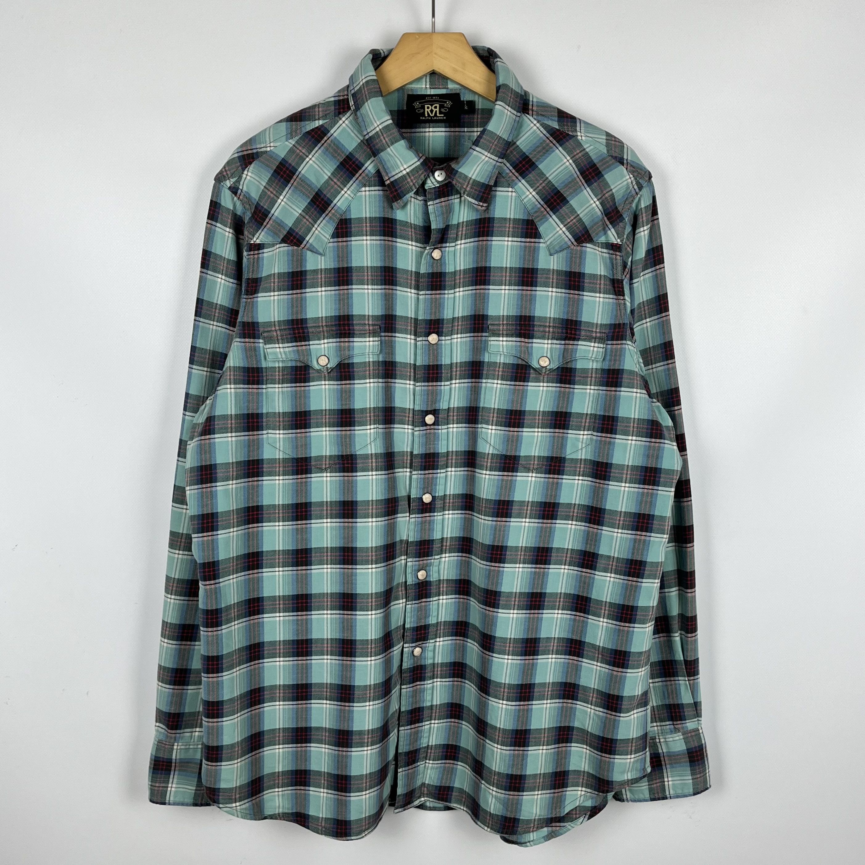 RRL Ralph Lauren RRL Ralph Lauren Western Checkered Long Sleeve Shirt Size US XL / EU 56 / 4 - 2 Thumbnail
