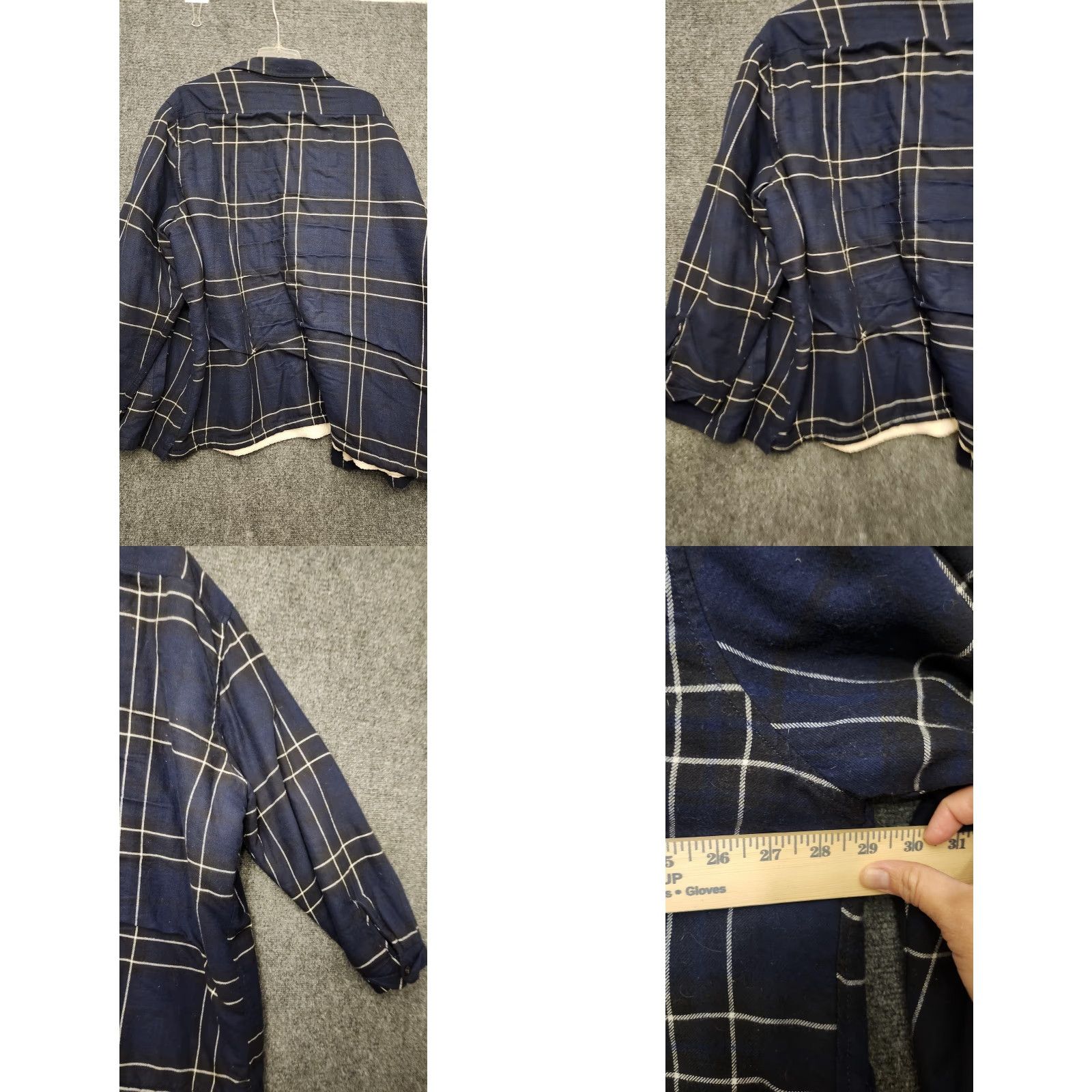 Lands' End Lands' End Jacket Mens 2XL Blue Plaid Flannel Sherpa Lined Shirt Jacket Warm Size US XXL / EU 58 / 5 - 9 Thumbnail