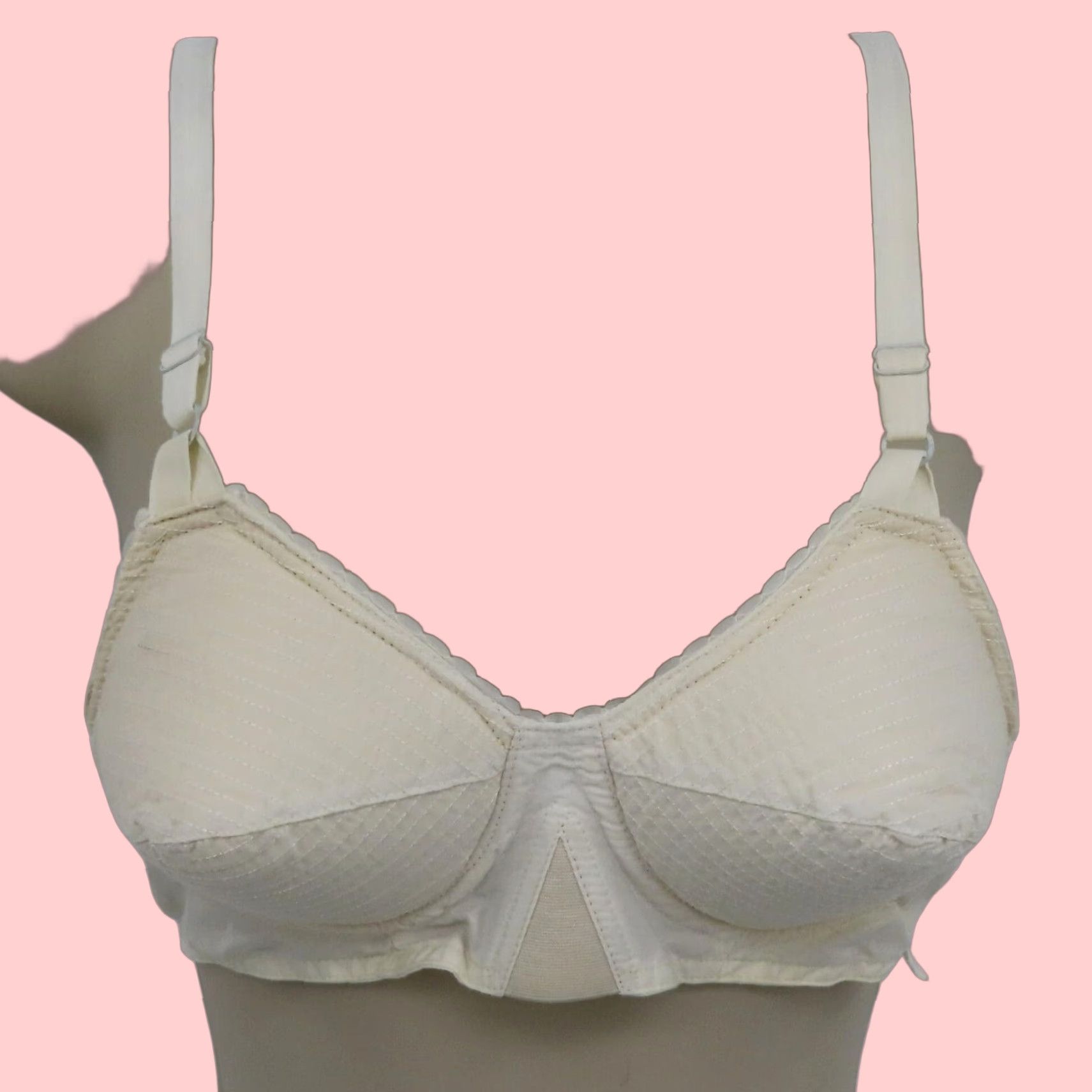 Vintage Formfit Rogers Inflation Bra 32B White Padded Wireless T-Shirt Women