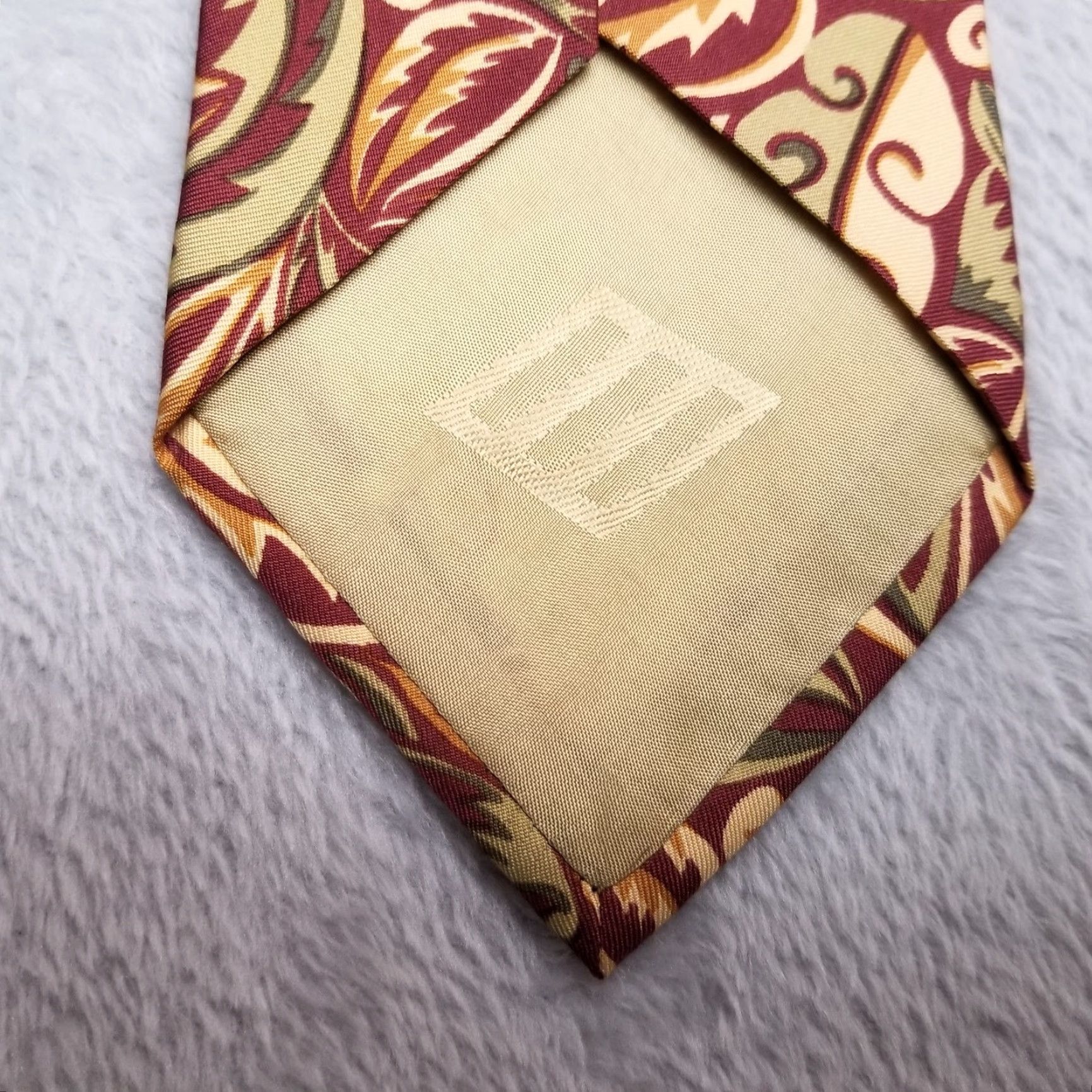Joseph Abboud VINTAGE Joseph Abboud Tie Mens Red Green Floral 100% Silk Made in Italy Classic 57" Mens One Size Silk Floral Red Green Beige Gold Classic Mens Size ONE SIZE - 4 Thumbnail