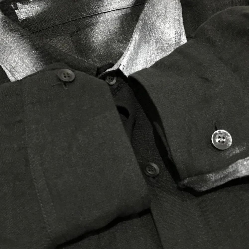 Yohji Yamamoto Yohji Yamamoto pour homme 24SSLAWN GATHERED HEM LONG SHIRT Size US M / EU 48-50 / 2 - 5 Thumbnail
