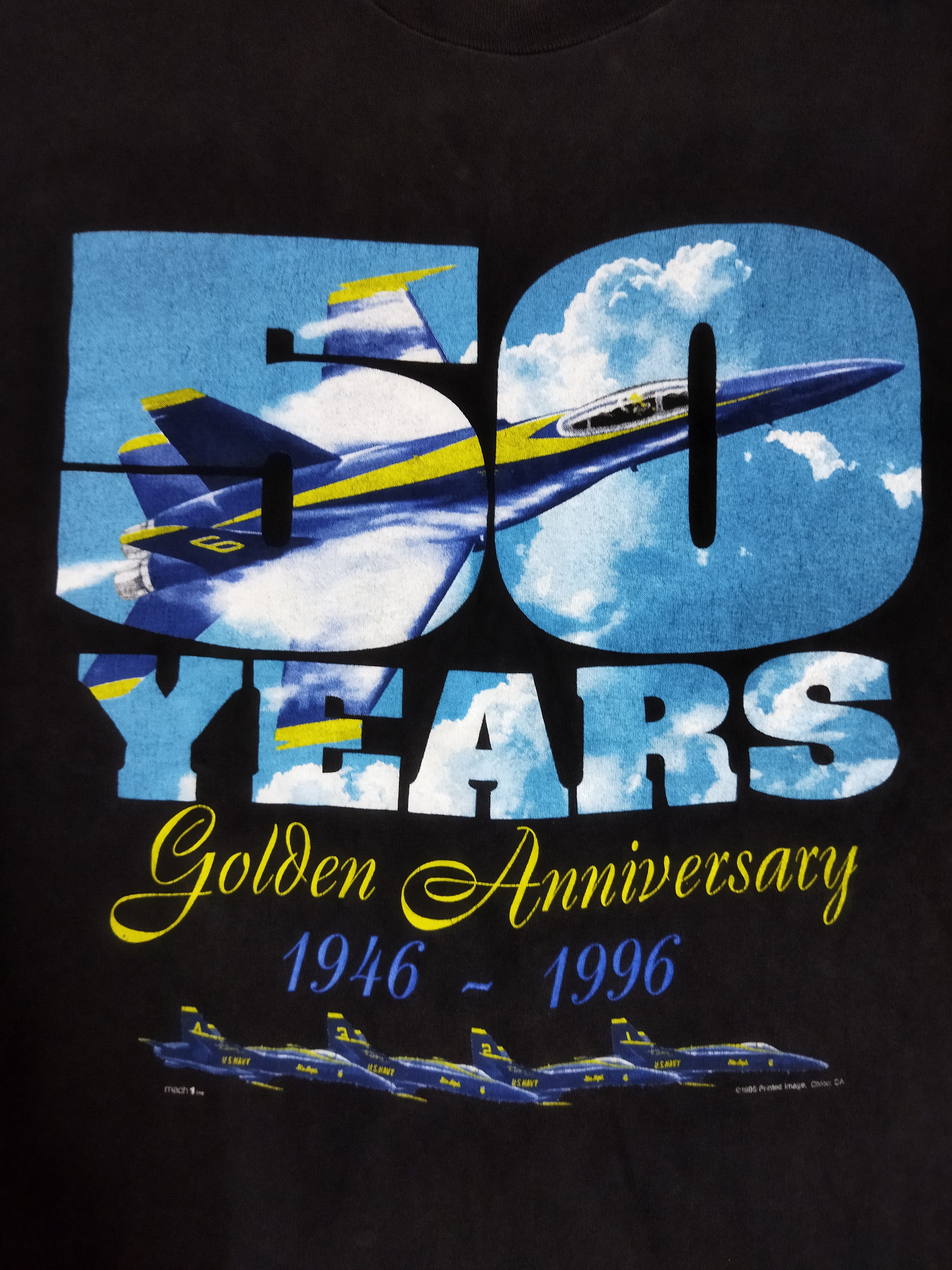Vintage Vintage 1996 50 Years Anniversary Us Navy Blue Angles Tee Size US XL / EU 56 / 4 - 2 Thumbnail