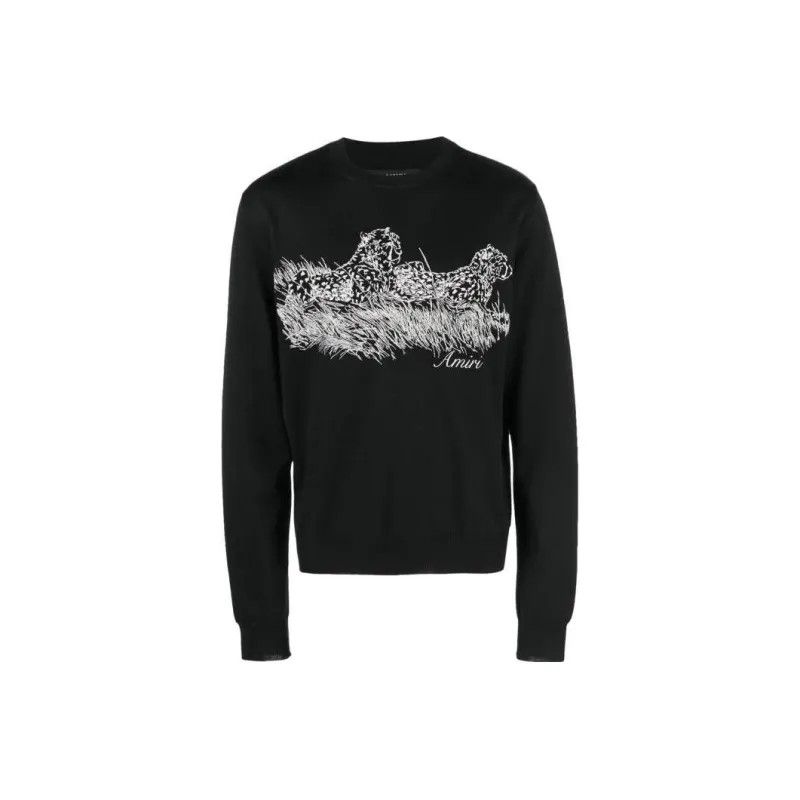 Amiri o1y0525 Logo Sweater in Black Size US S / EU 44-46 / 1 - 1 Thumbnail