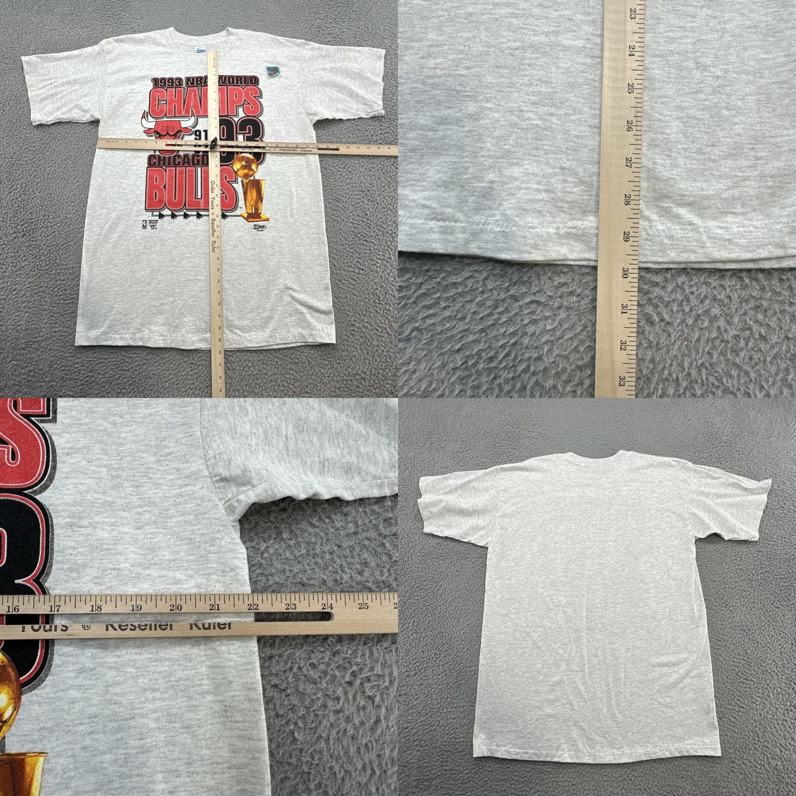Vintage VINTAGE Chicago Bulls 1993 World Champs T Shirt Tee Size XL Black Mens T-Shirt Size US XL / EU 56 / 4 - 9 Thumbnail