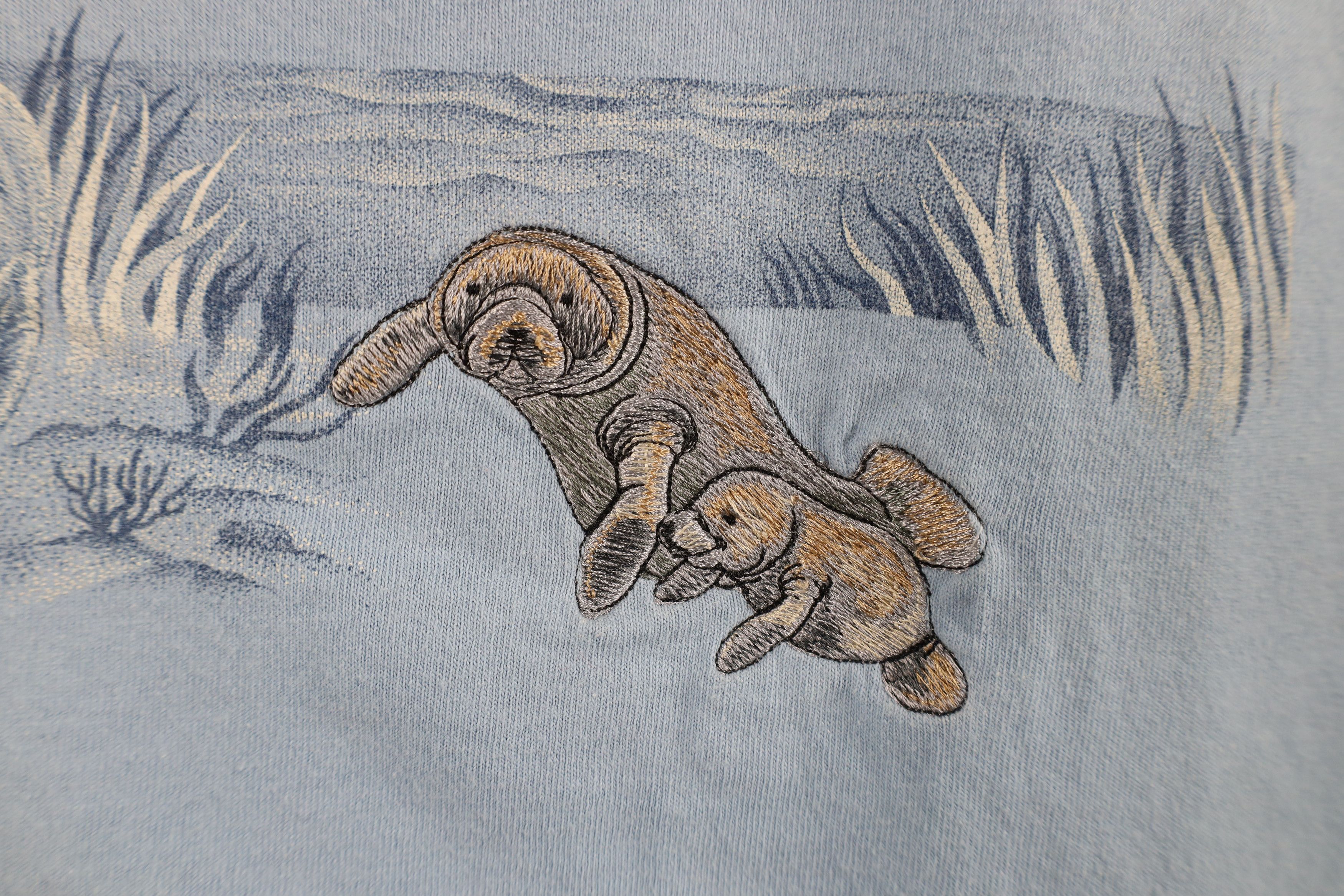 Vintage Vintage 90s Cape Coral Manatee Short Sleeve T-Shirt Blue Size US L / EU 52-54 / 3 - 6 Thumbnail