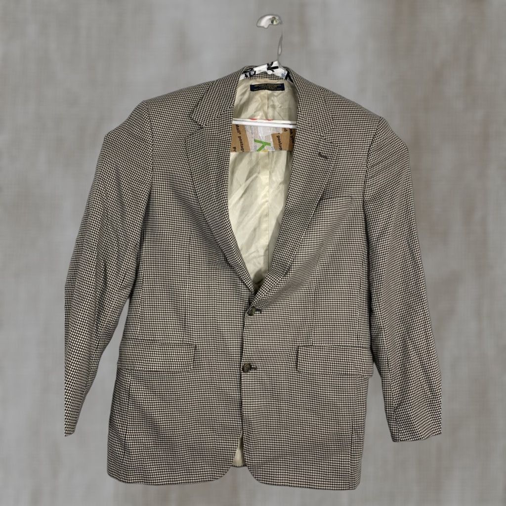 Brooks Brothers VINTAGE Brooks Brothers Tweed Wool Blazer Jacket Suit Coat Mens 40 L Brown Herringbone Two Button Size 40R - 1 Thumbnail
