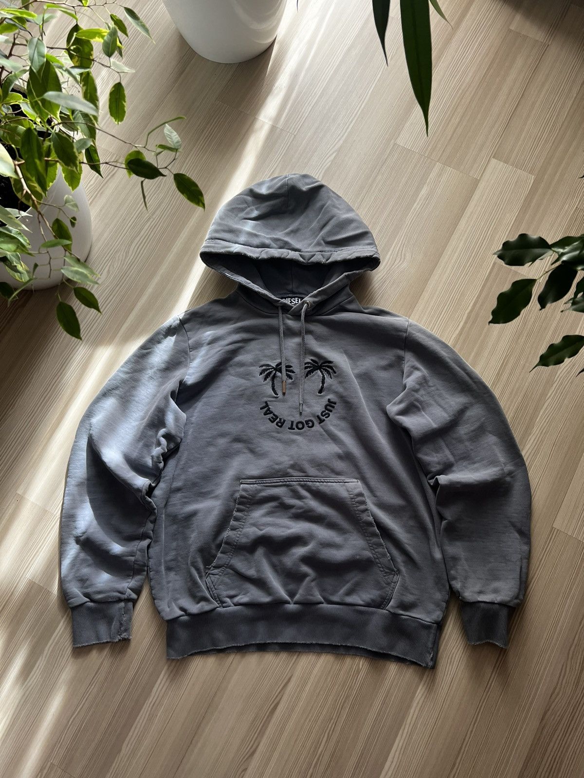Diesel Crazy Distressed Diesel Gray Hoodie Big Logo Y2K Size US M / EU 48-50 / 2 - 1 Thumbnail