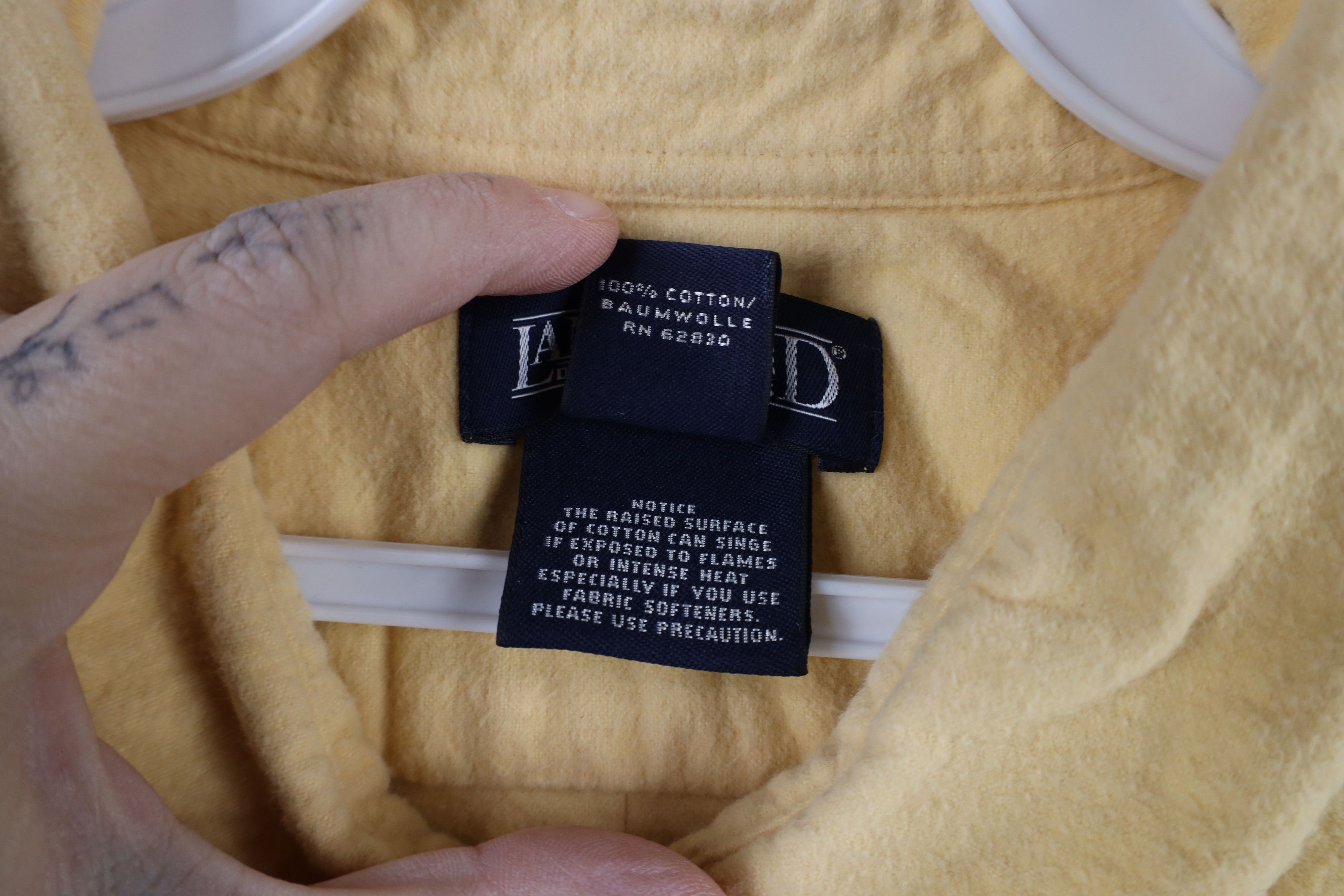 Lands' End × Vintage Vintage Lands End Cloth Collared Button Down Shirt Yellow Size US XL / EU 56 / 4 - 9 Thumbnail