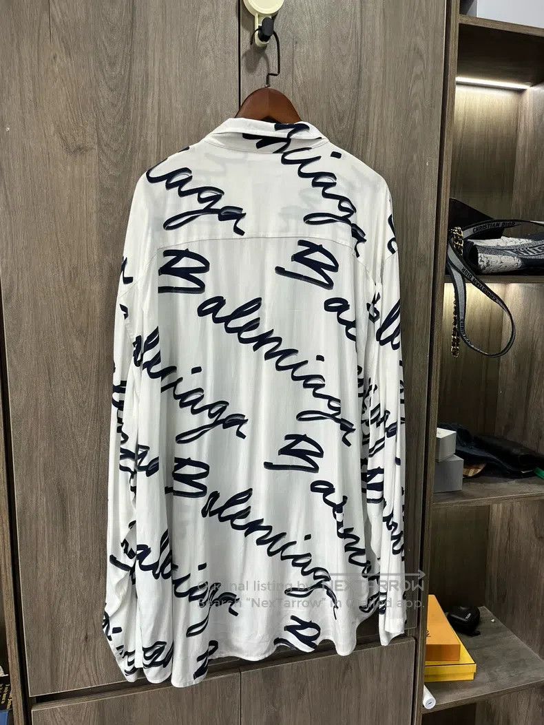 Balenciaga Balenciaga Black and white letter logo shirt Size US S / EU 44-46 / 1 - 2 Thumbnail