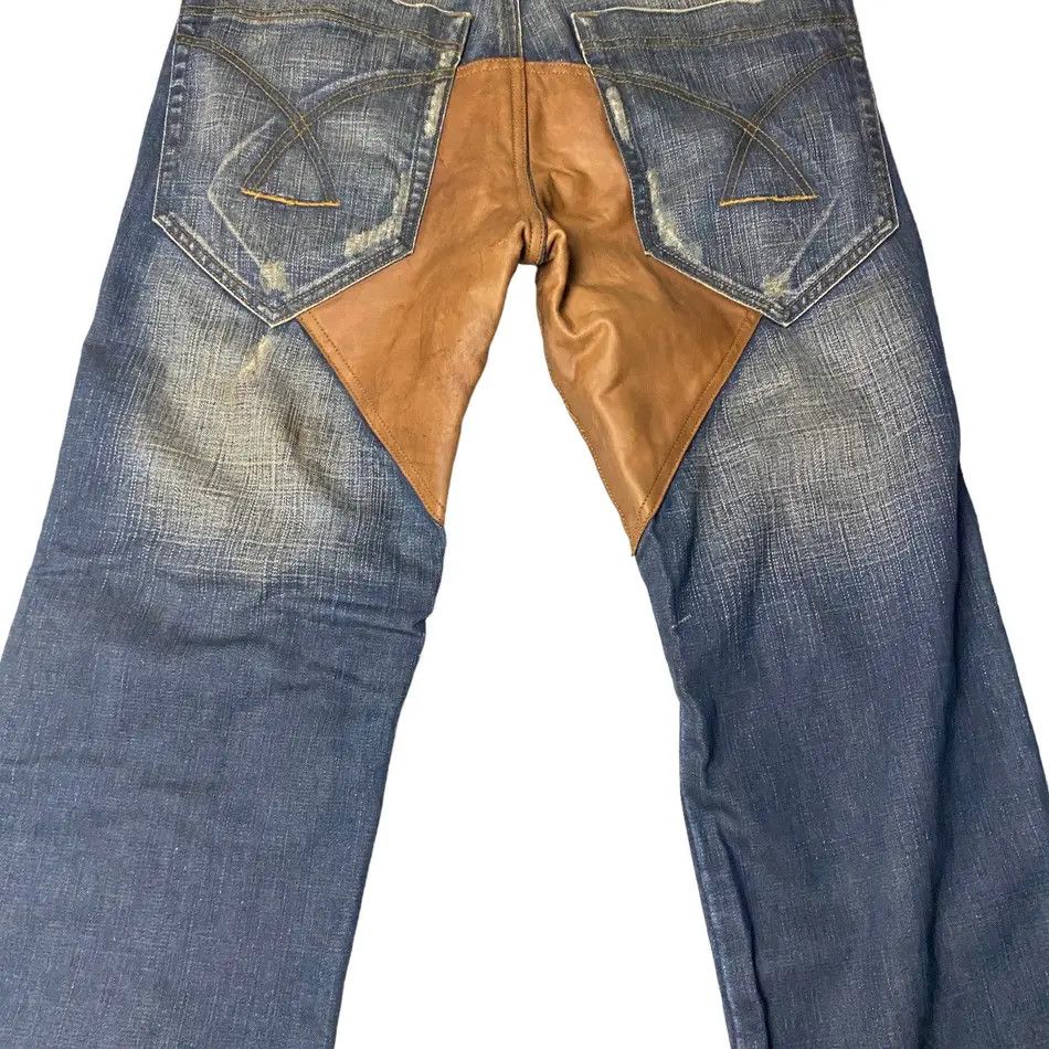 Japanese Brand Saxlanter Flared Jeans Washed Straigh Cut Size US 30 / EU 46 - 8 Thumbnail