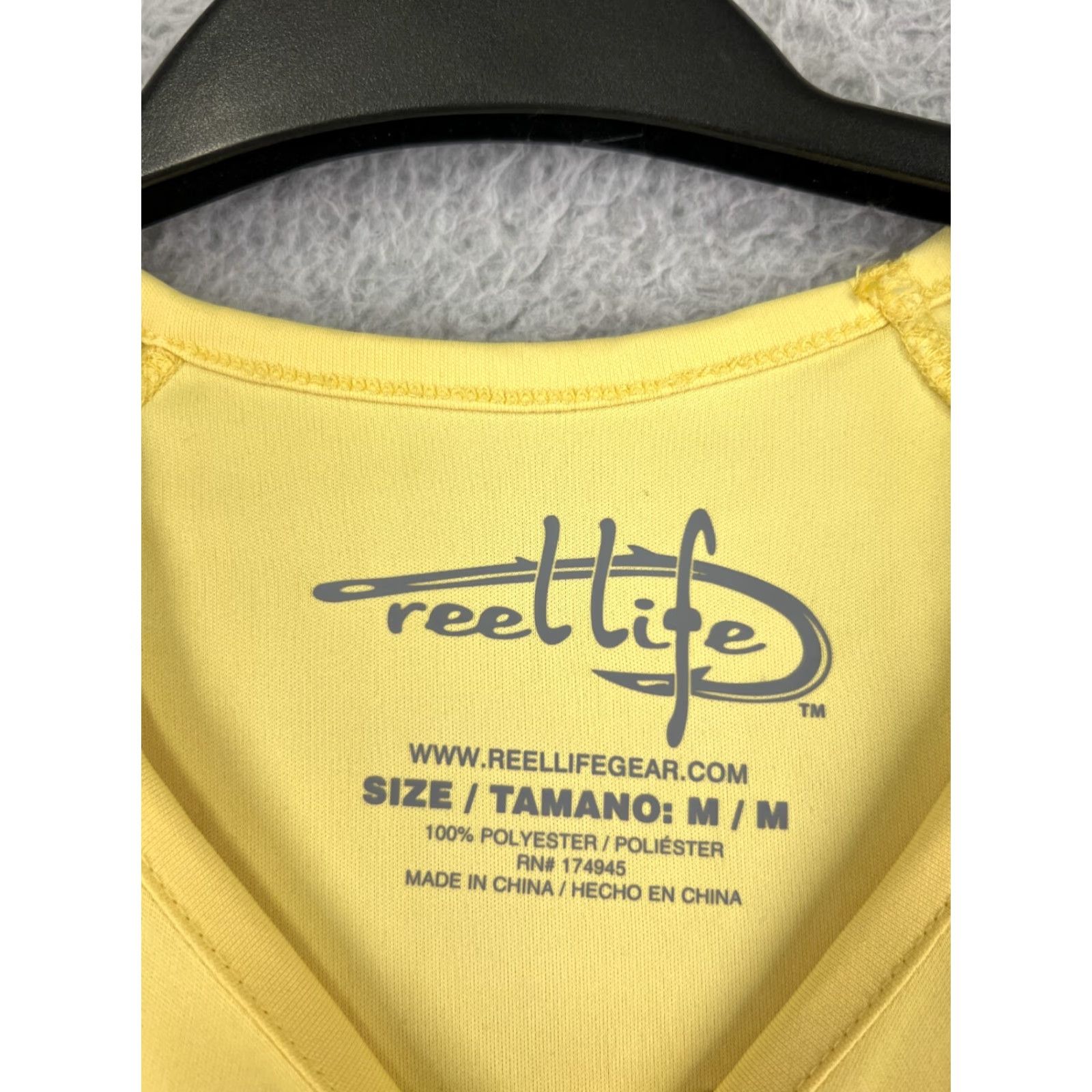 Alife Reel Life Shirt Womens Medium Yellow Long Sleeve 100% Polyester Lobster Fishing Size M / US 6-8 / IT 42-44 - 4 Thumbnail