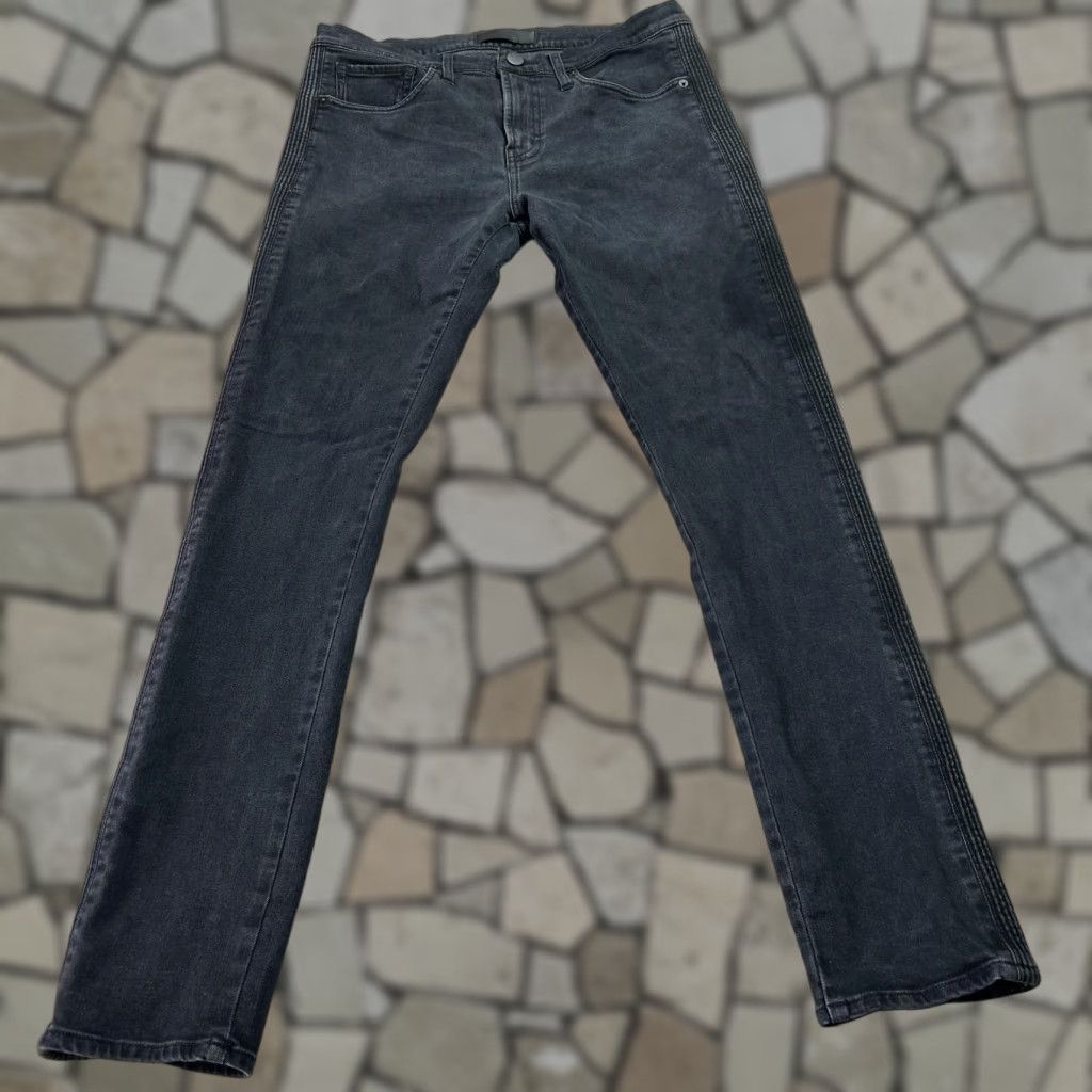 J Brand J Brand Jeans Mens 32x31 Skinny Charcoal Gray Stripe Denim Slim Stretch JB000939 Jeans Mens Size US 32 / EU 48 - 1 Thumbnail