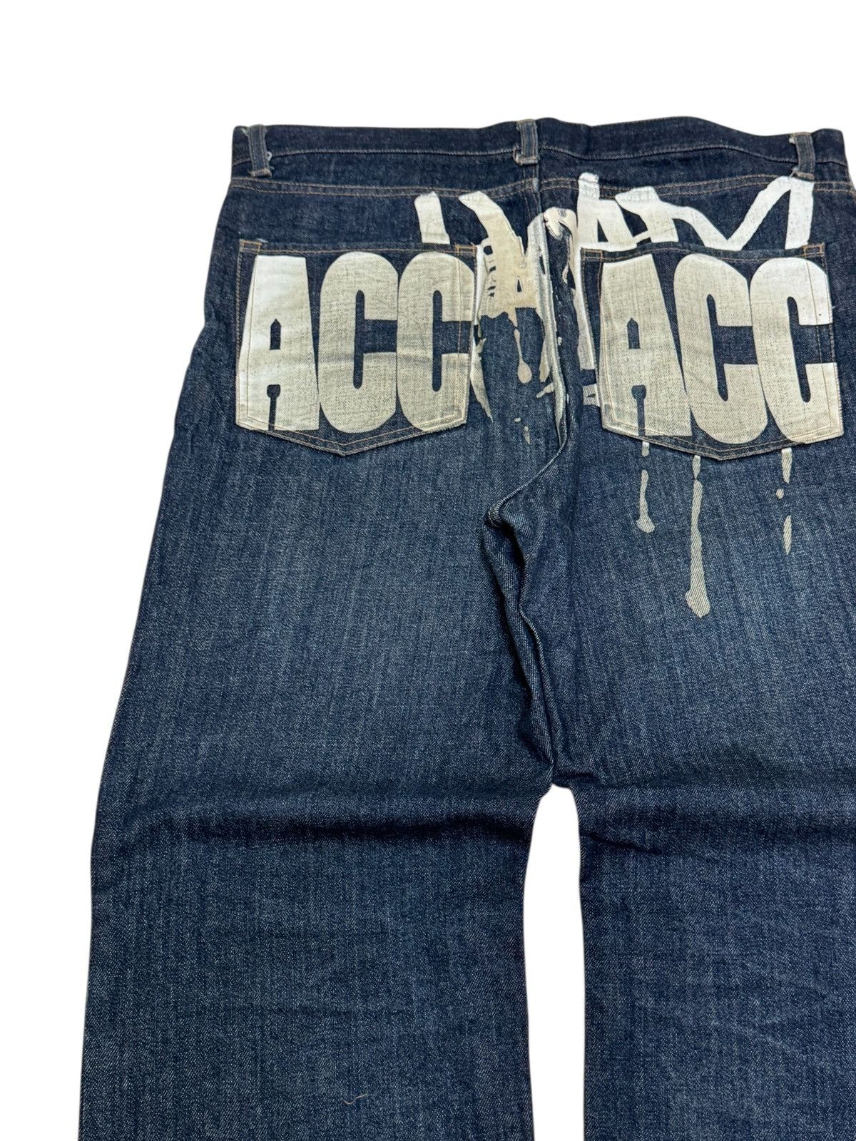 Japanese Brand ACC Asian Can Controllerz Wide Leg Denim with Back Graphic Size US 35 - 11 Thumbnail