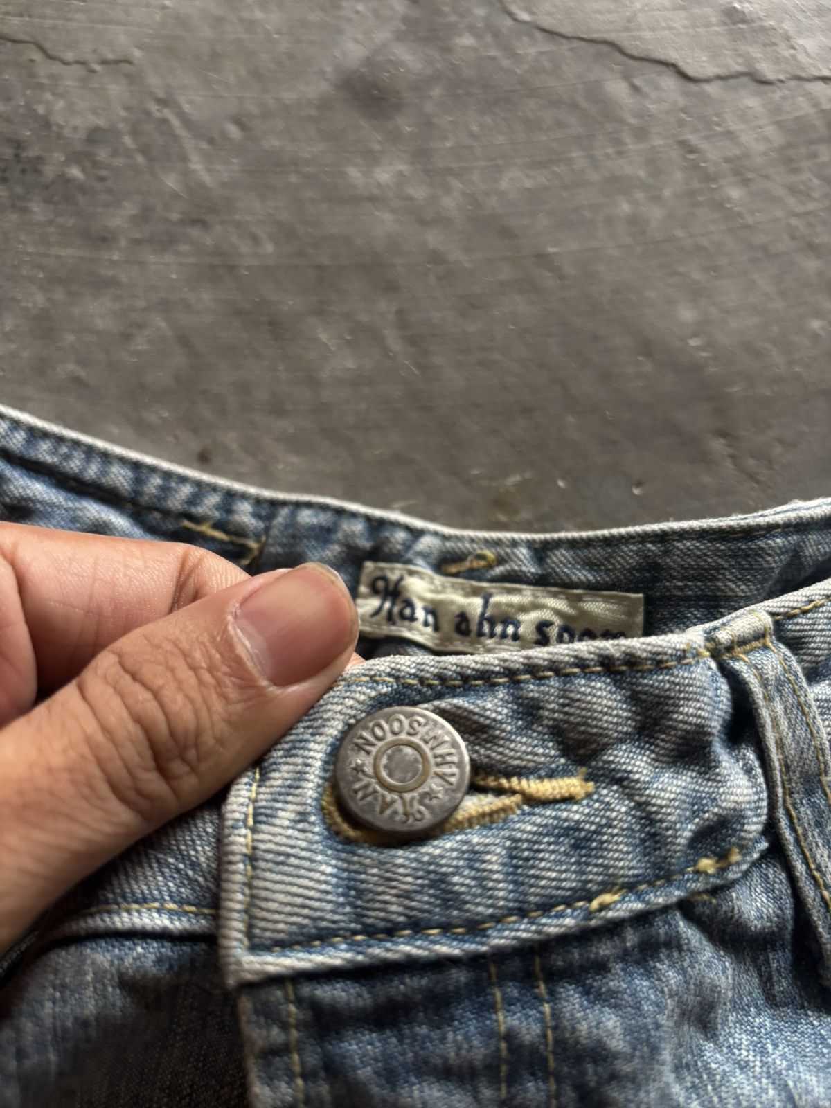Japanese Brand HAN AHN SOON skinny slim flare distressed japanese punk vkei Size US 26 / EU 42 - 3 Thumbnail