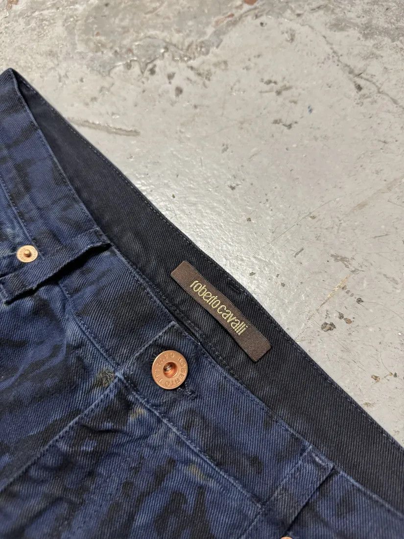 Designer × Roberto Cavalli × Vintage Roberto Cavalli Leopard Slim Navy & Black Pants Size US 32 / EU 48 - 12 Thumbnail