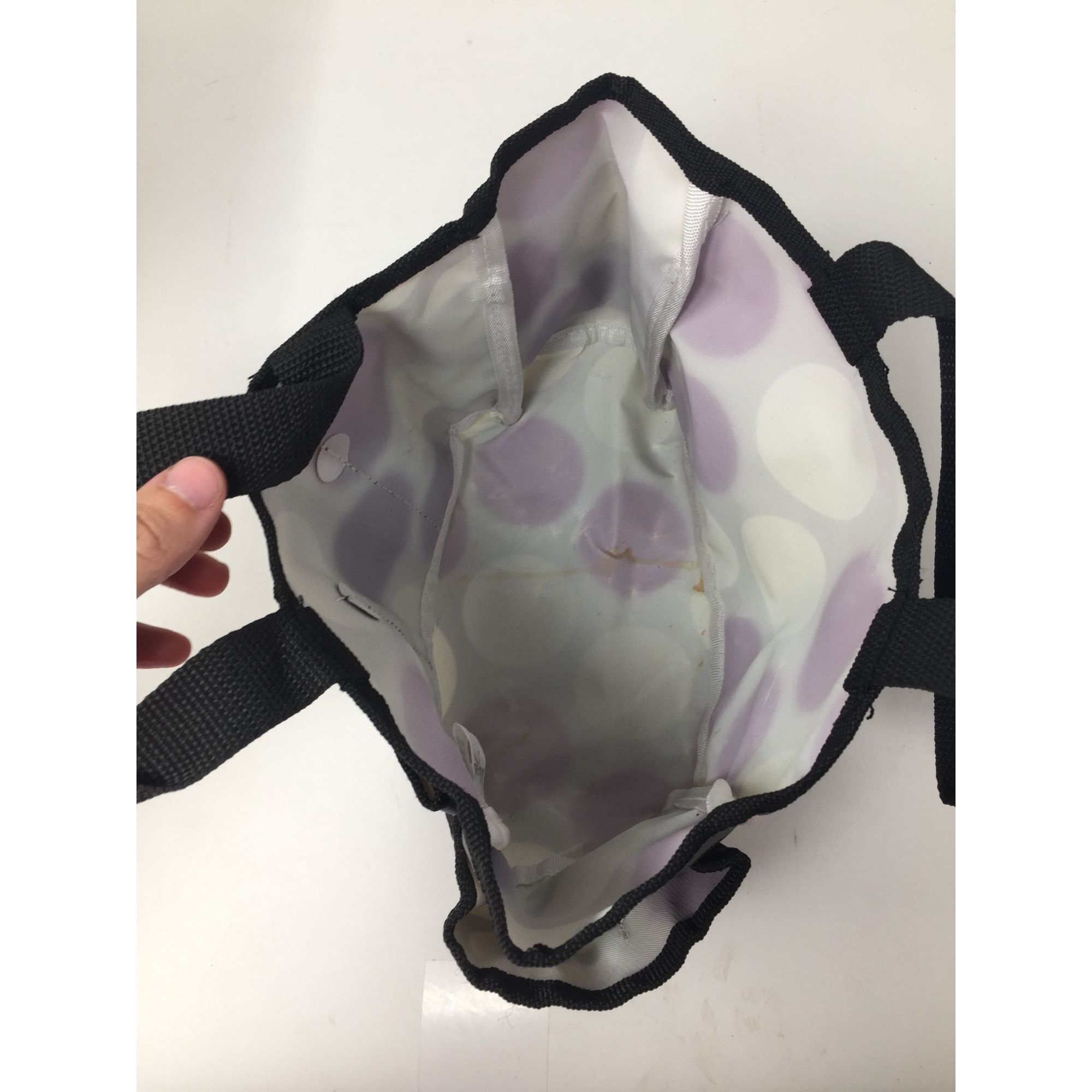 Other Women's Thirty-One Black, Gray, White Polka Dotted Mini Tote Size ONE SIZE - 7 Thumbnail