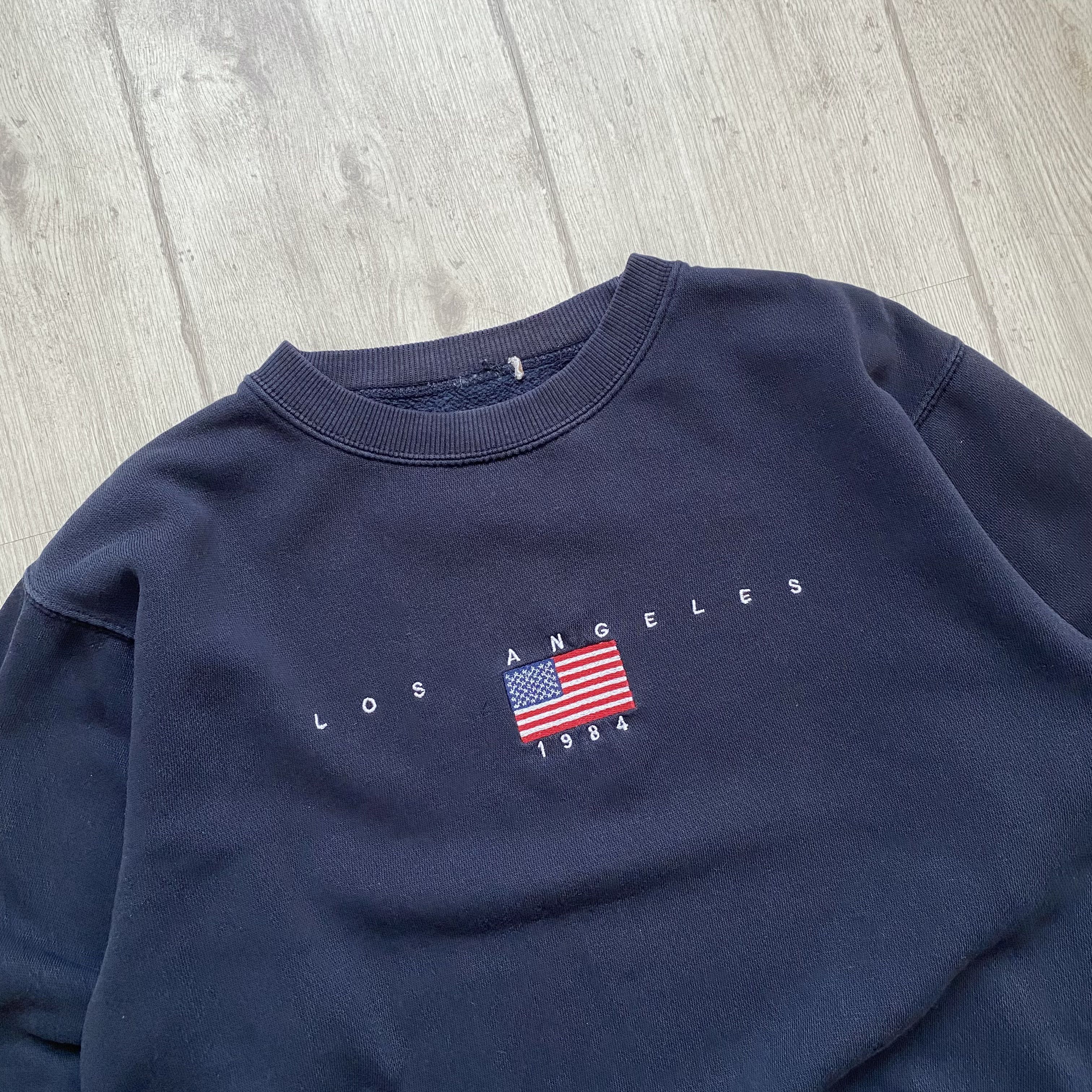 Los Angeles Apparel 🇺🇸 Vintage Los Angeles Embroidered USA Flag Sweatshirt Size US S / EU 44-46 / 1 - 2 Thumbnail