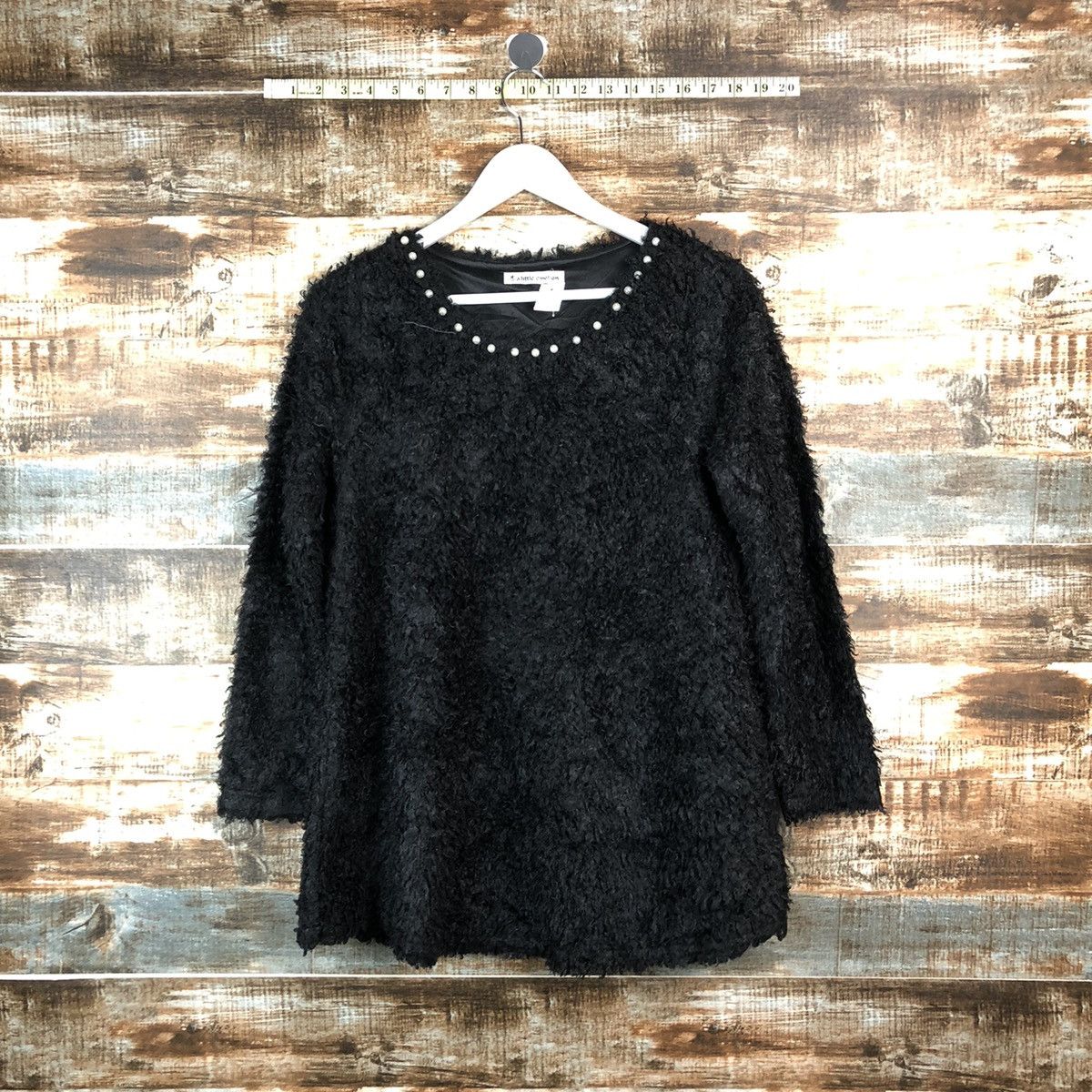 Homespun Knitwear × Japanese Brand DLL A Little Emotion Black Mohair Knitwear #C059 Size S / US 4 / IT 40 - 1 Thumbnail