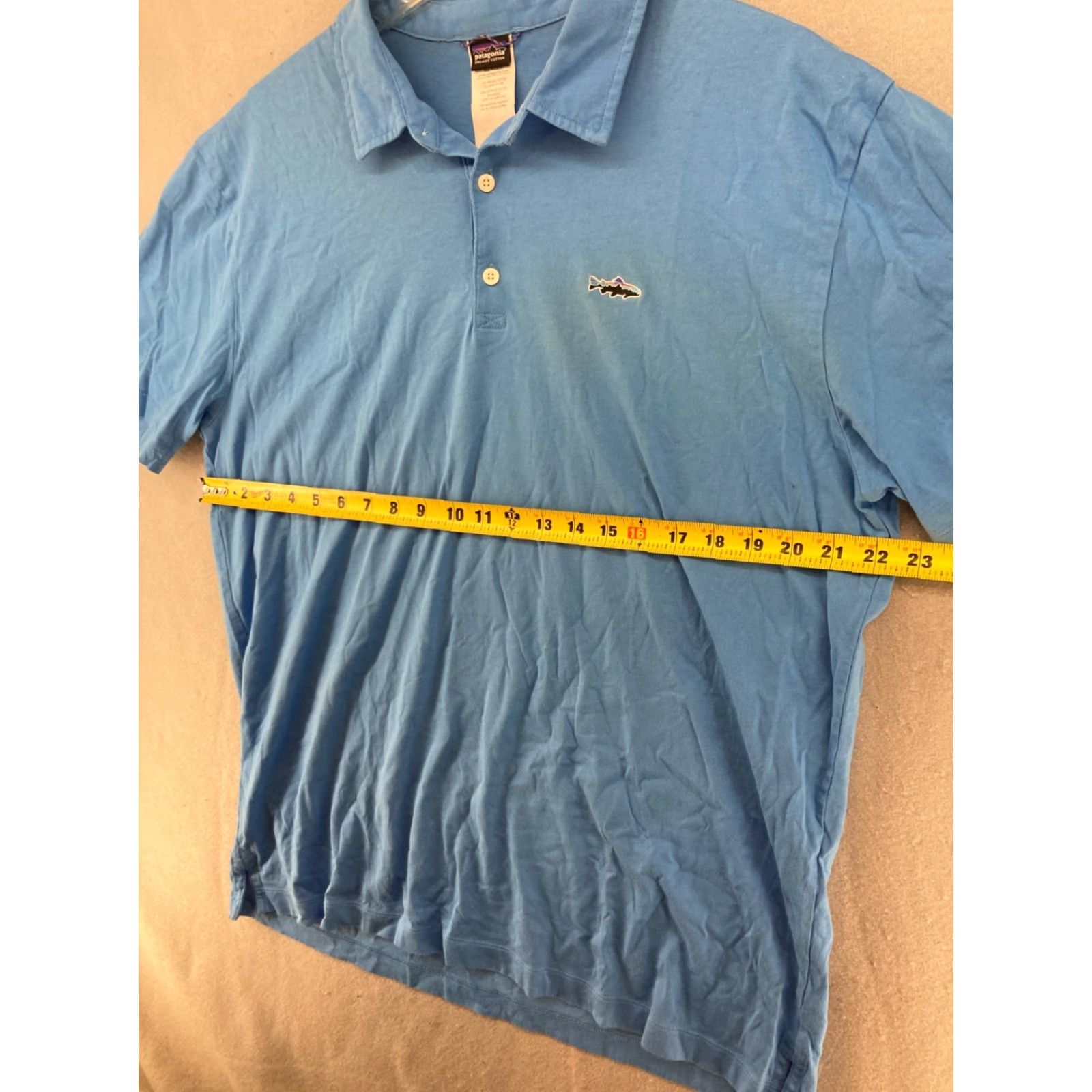 Patagonia Patagonia Polo Shirt Blue XL Men Embroidered Fish Outdoor Classic Logo Short Sleeve Polo Size US XL / EU 56 / 4 - 2 Thumbnail