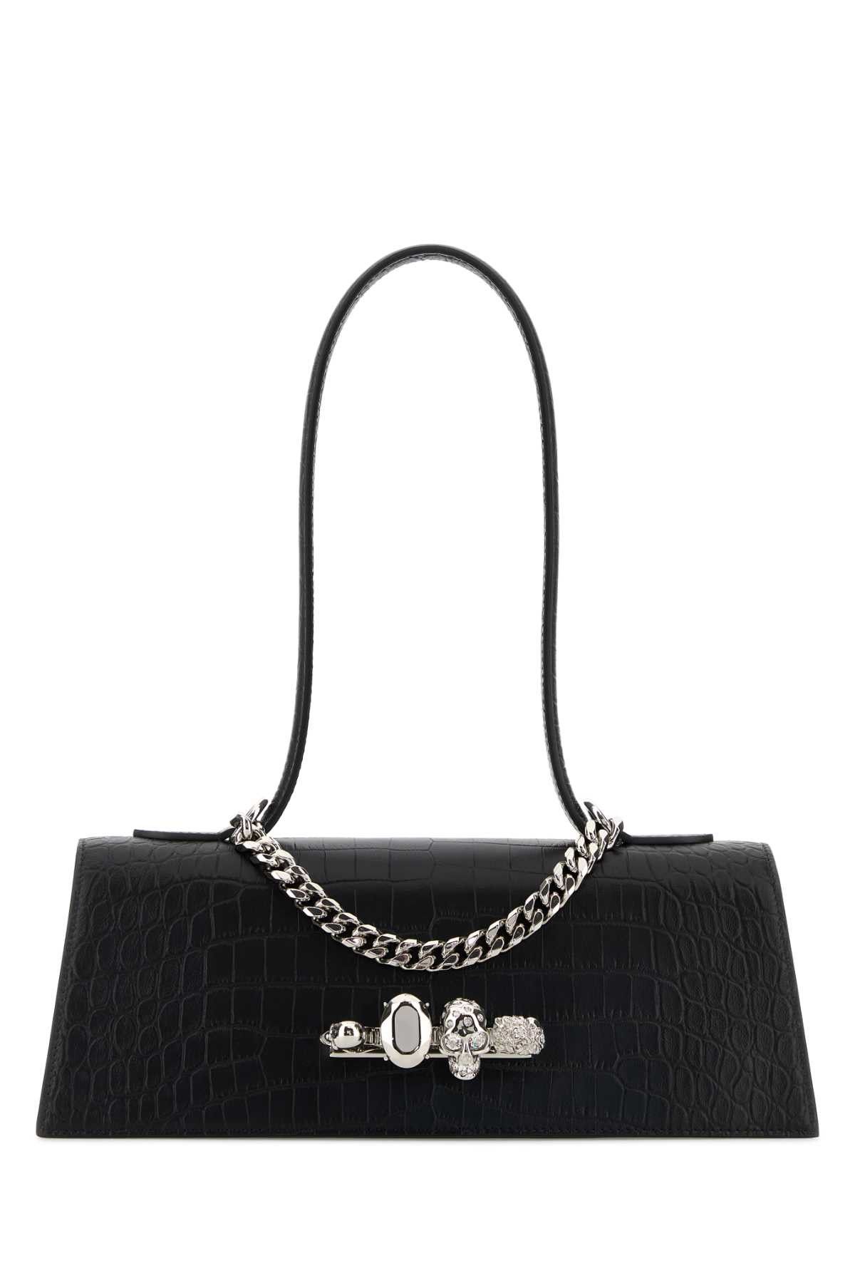 Alexander McQueen Black Leather Jewelled Shoulder Bag Size ONE SIZE - 1 Thumbnail