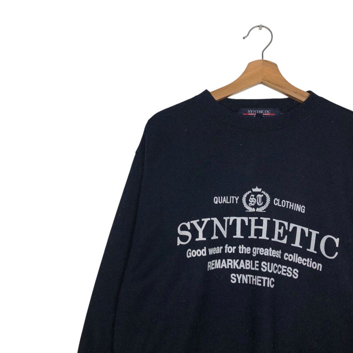Japanese Brand Vintage Synthetic Logo Sweatshirt Black Long Sleeve Crewneck Size US M / EU 48-50 / 2 - 8 Thumbnail