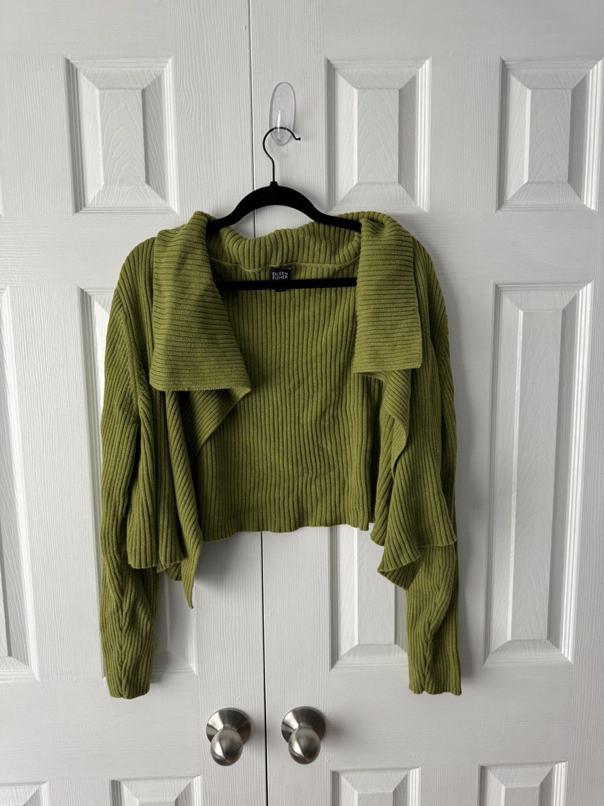 Eileen Fisher Eileen Fisher Cardigan Ribbed Olive Green Cotton XL Size XL / US 12-14 / IT 48-50 - 1 Thumbnail