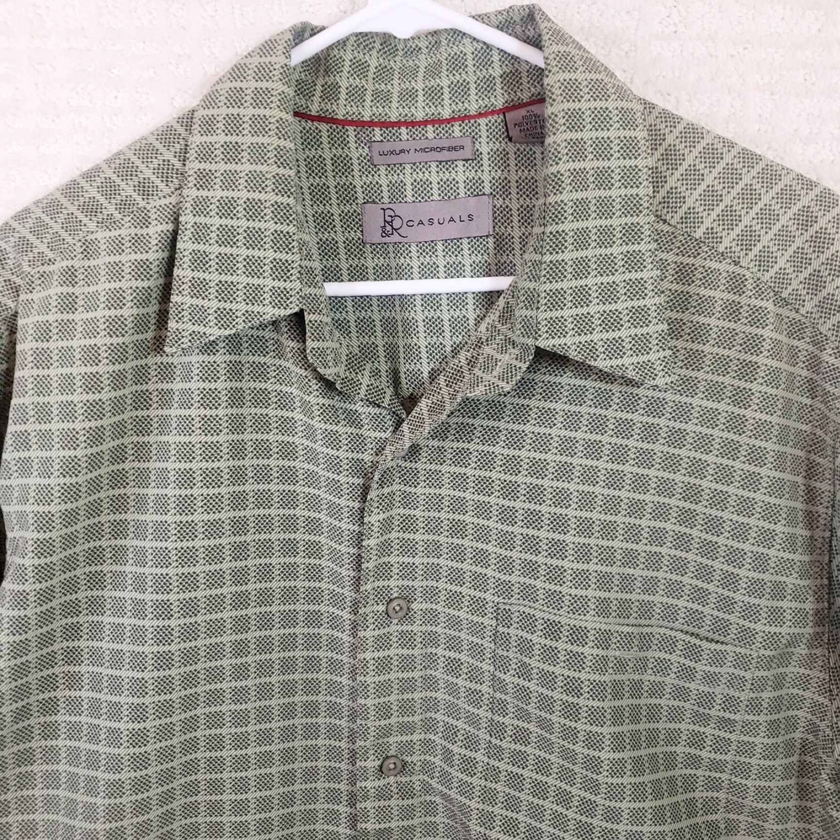Vintage R & R Casuals Shirt Mens XL Green Geometric Polyester Button Short Sleeve Casual Size US XL / EU 56 / 4 - 3 Thumbnail